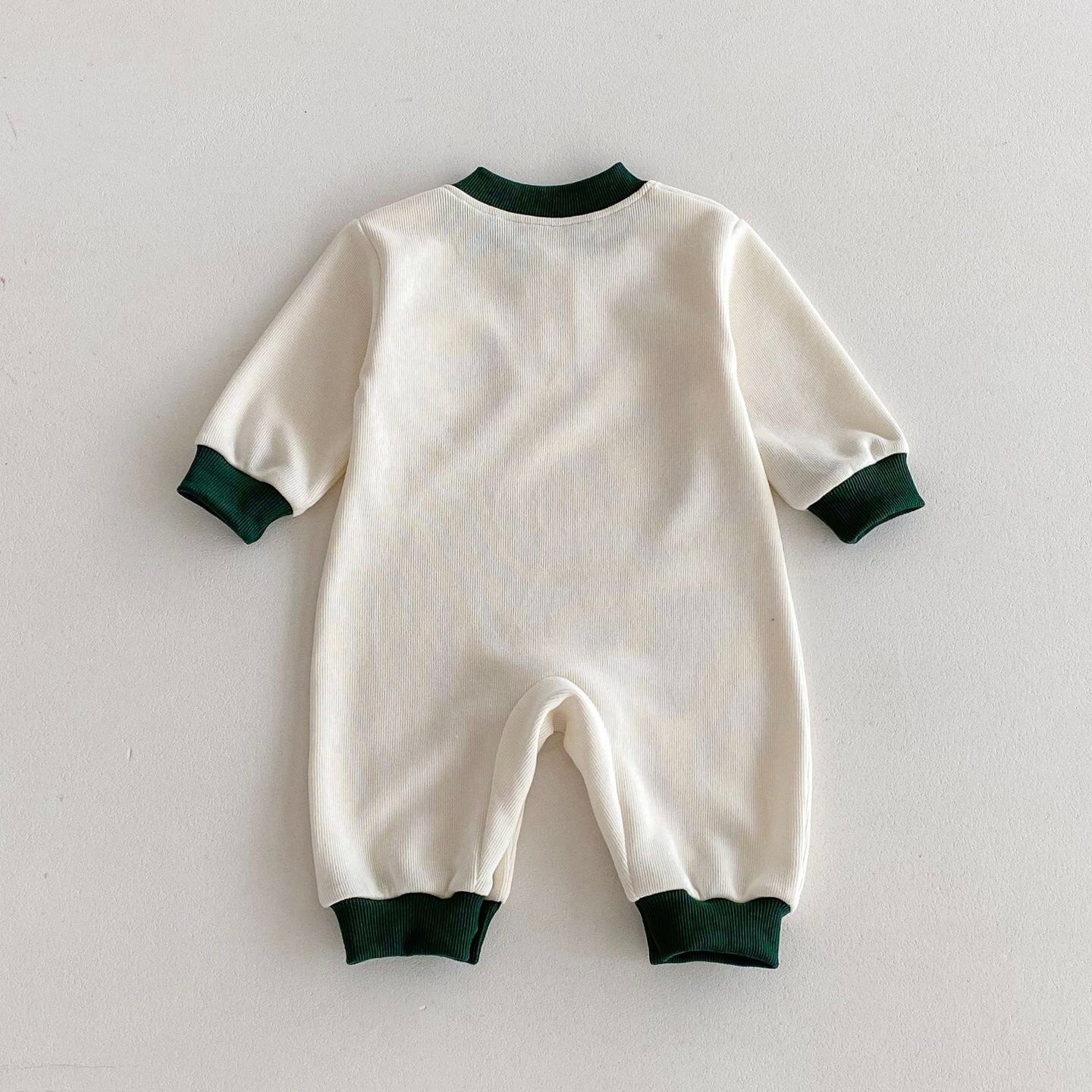 (予約商品)くまさんバイカラーロンパース【N3406】