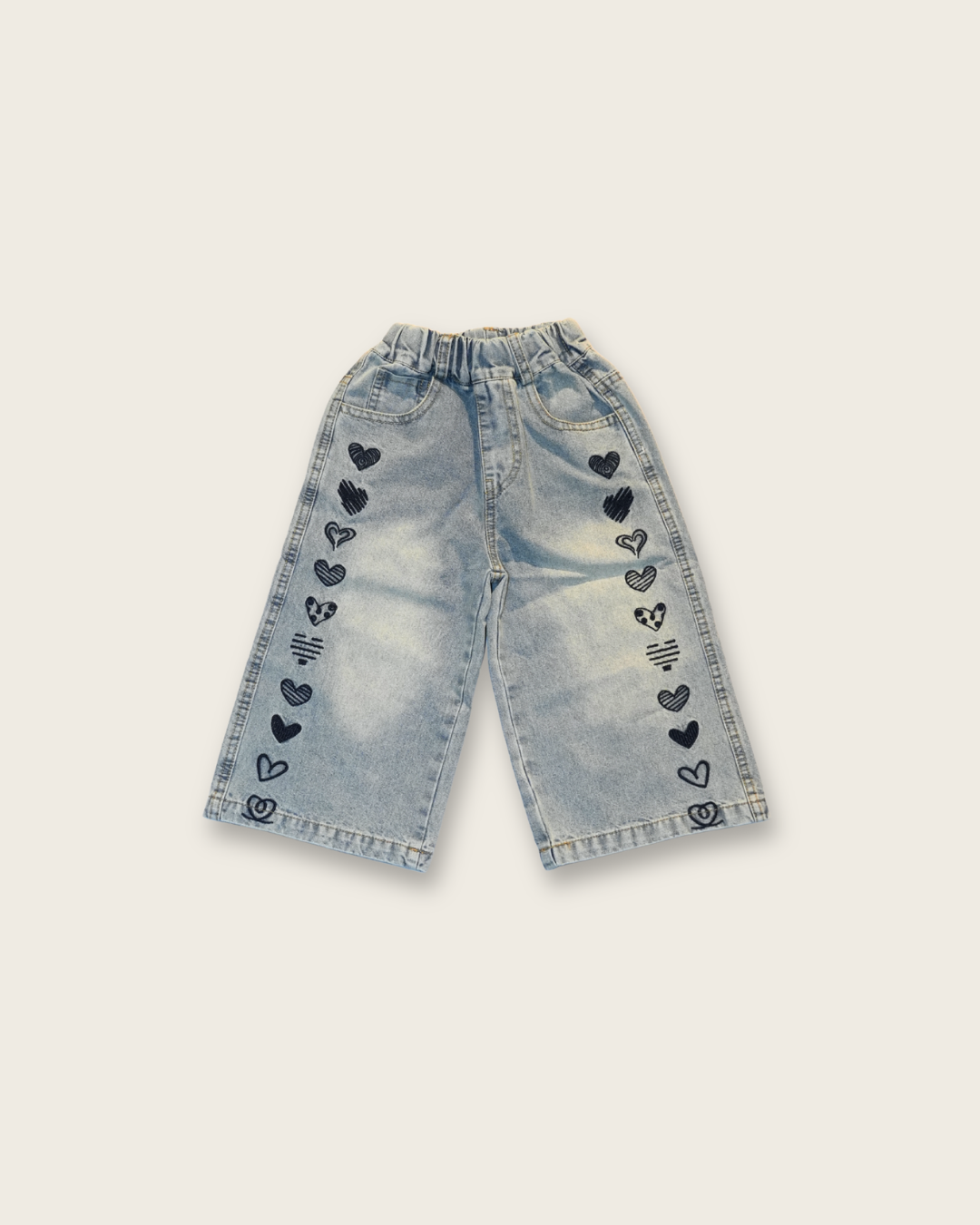 Multi Heart Denim Pant【K296】