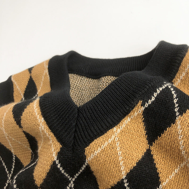 (予約商品)アーガイルチェックニットセットアップ【K216】