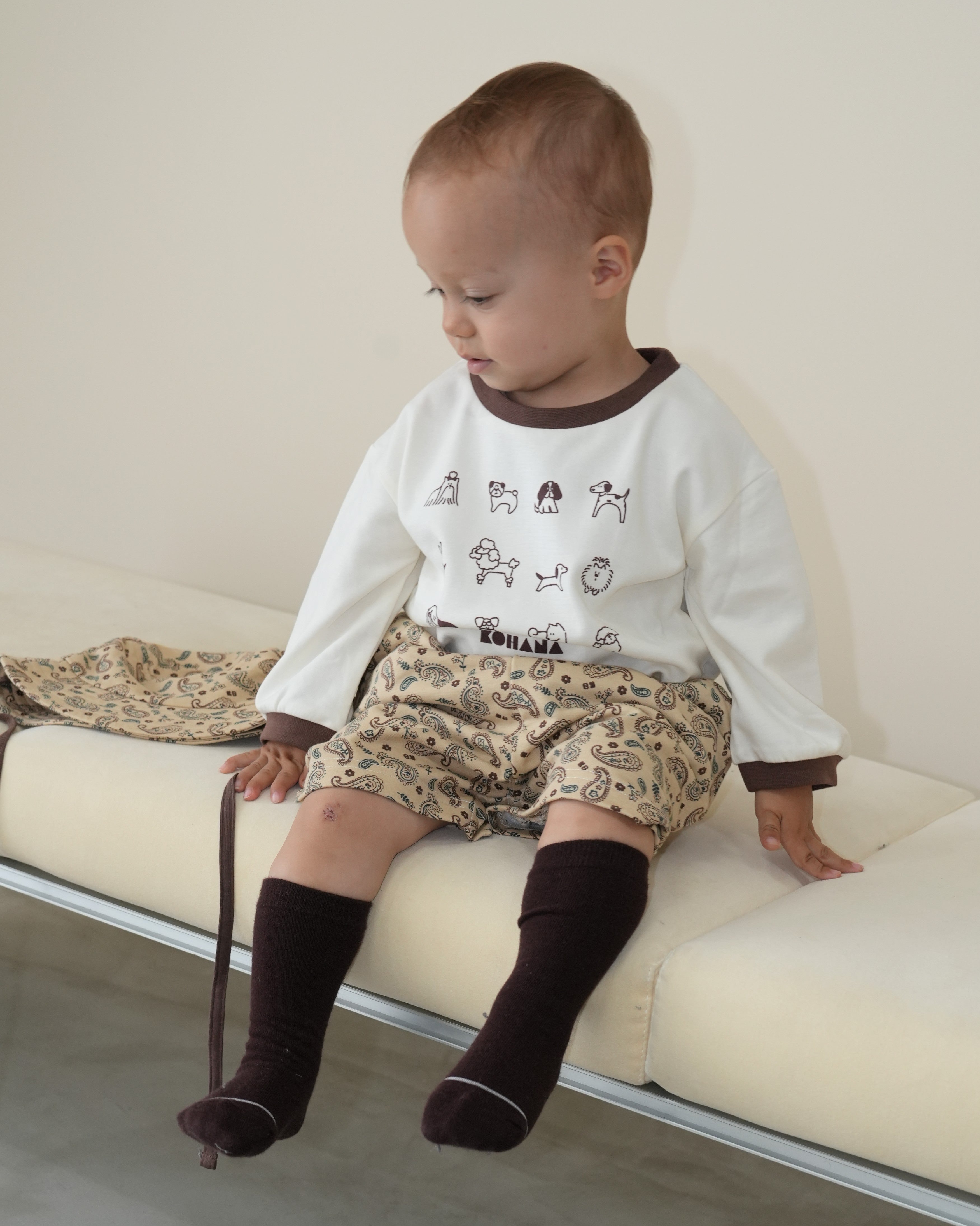 Dog illustration smooth tops【110344】 (white)