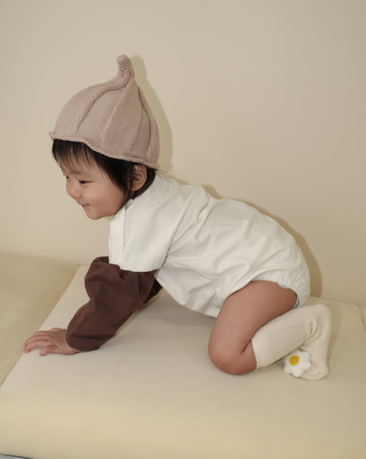 Bicolor Animal Face Rompers【110368】 (brown)