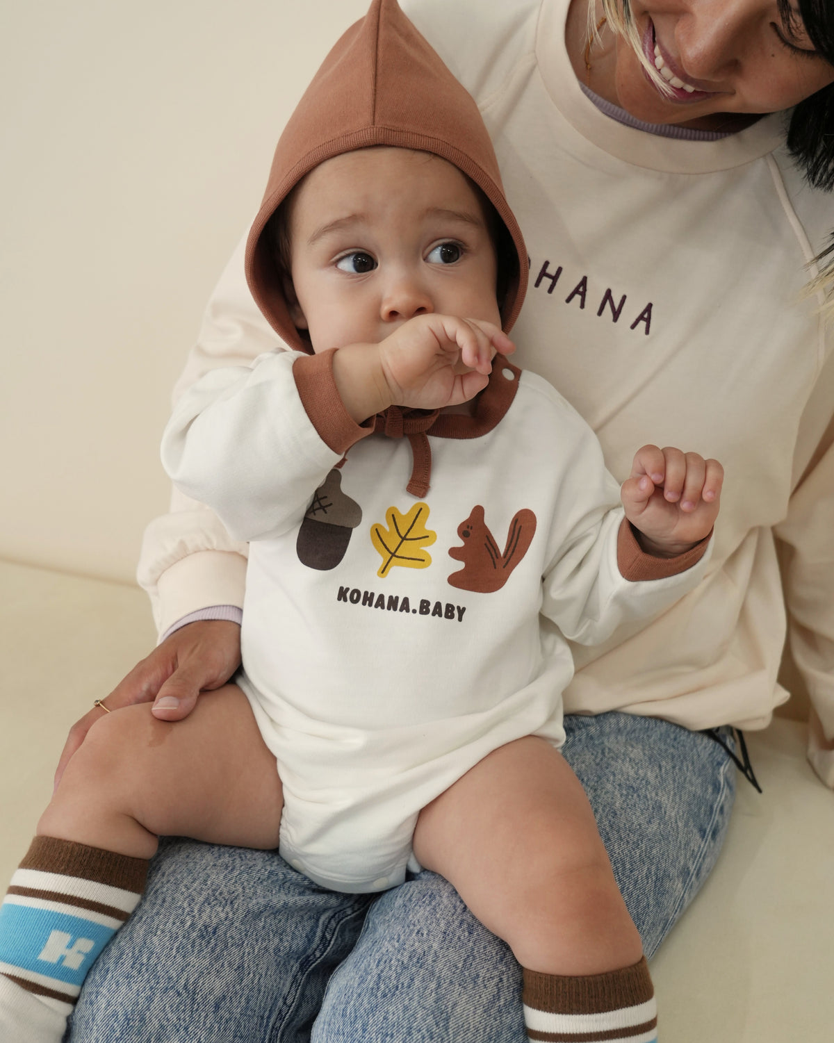 Squirrel Rompers with Bonnet【110370】