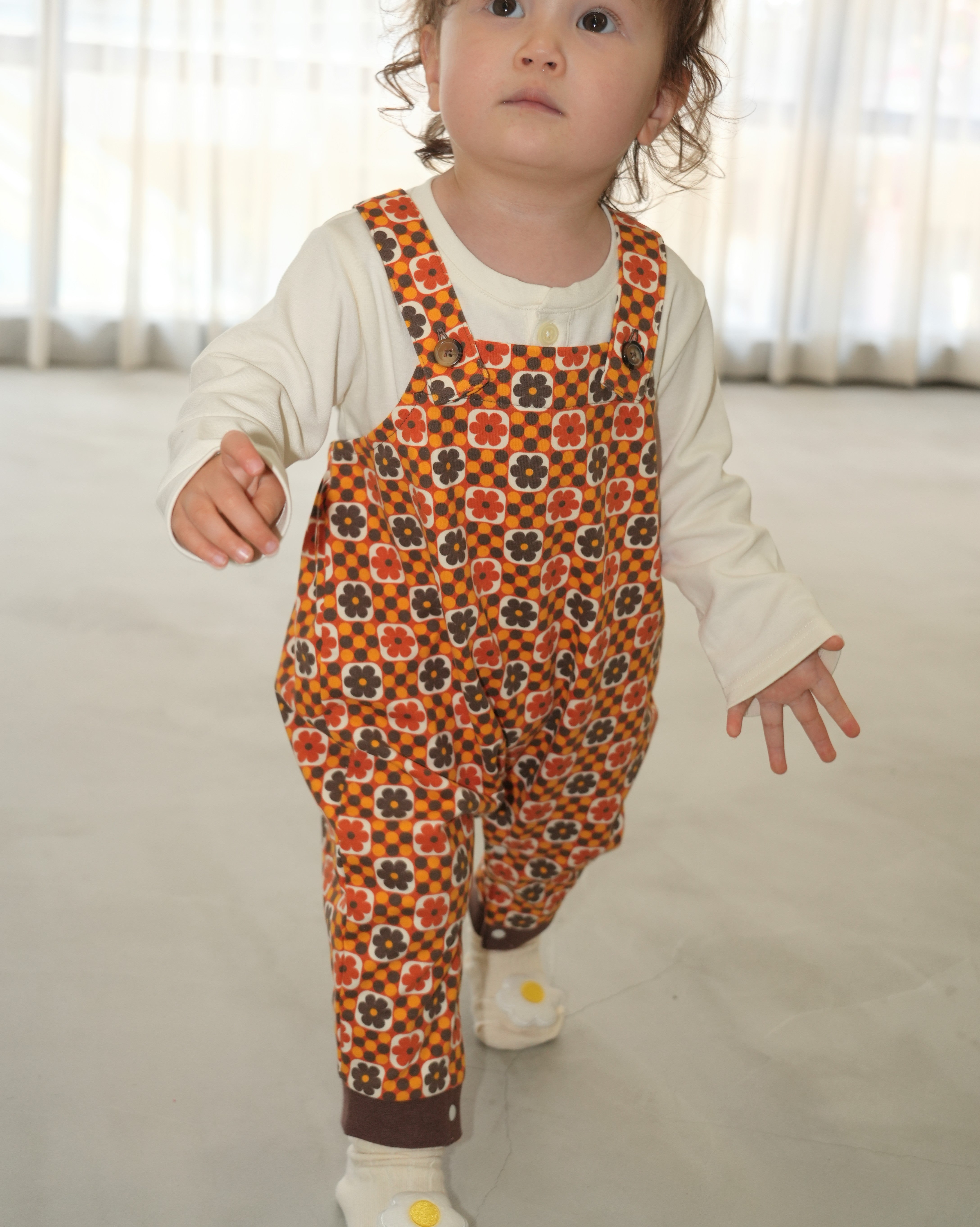 Retro Dot Flower Salopette【110305】
