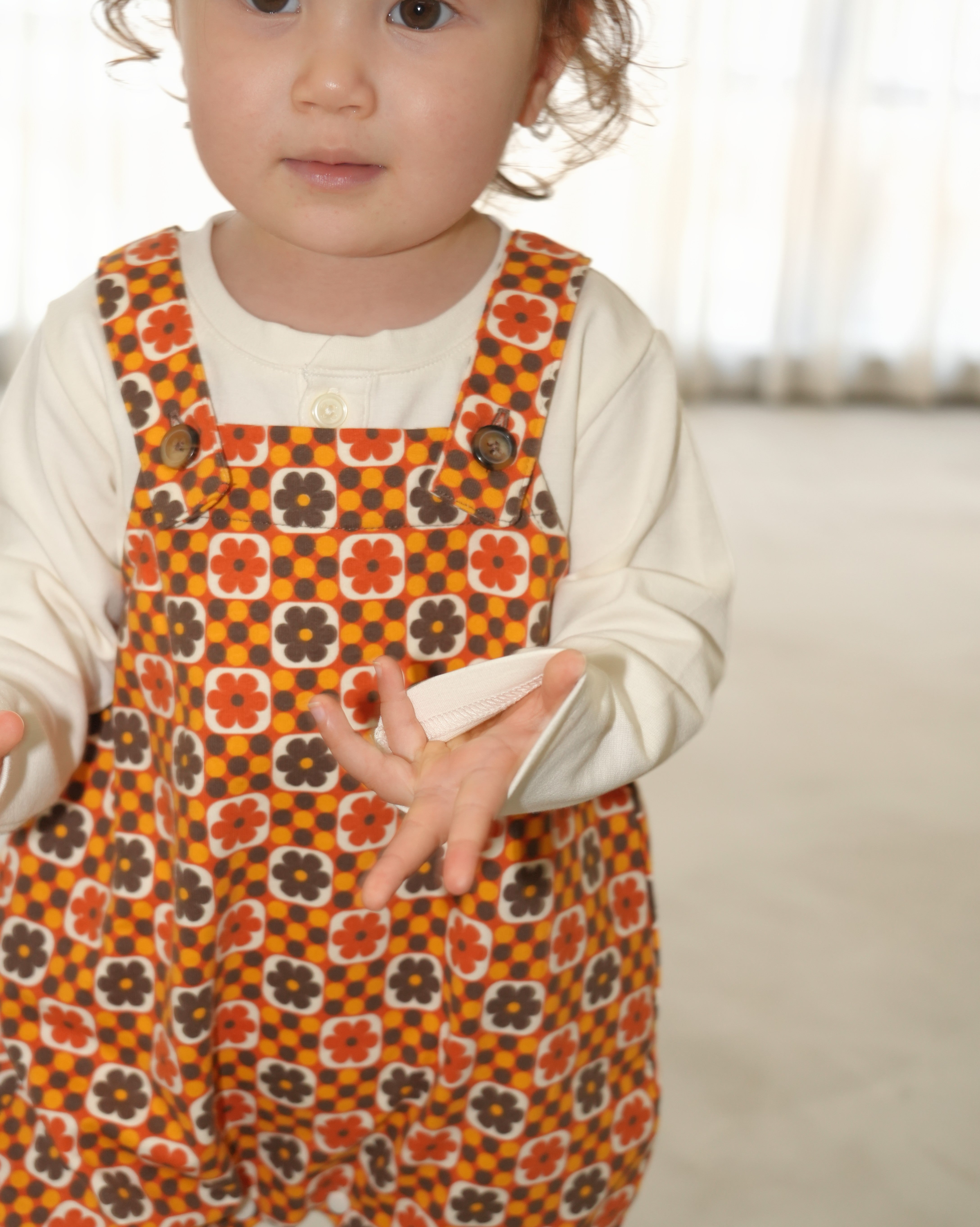 Retro Dot Flower Salopette【110305】