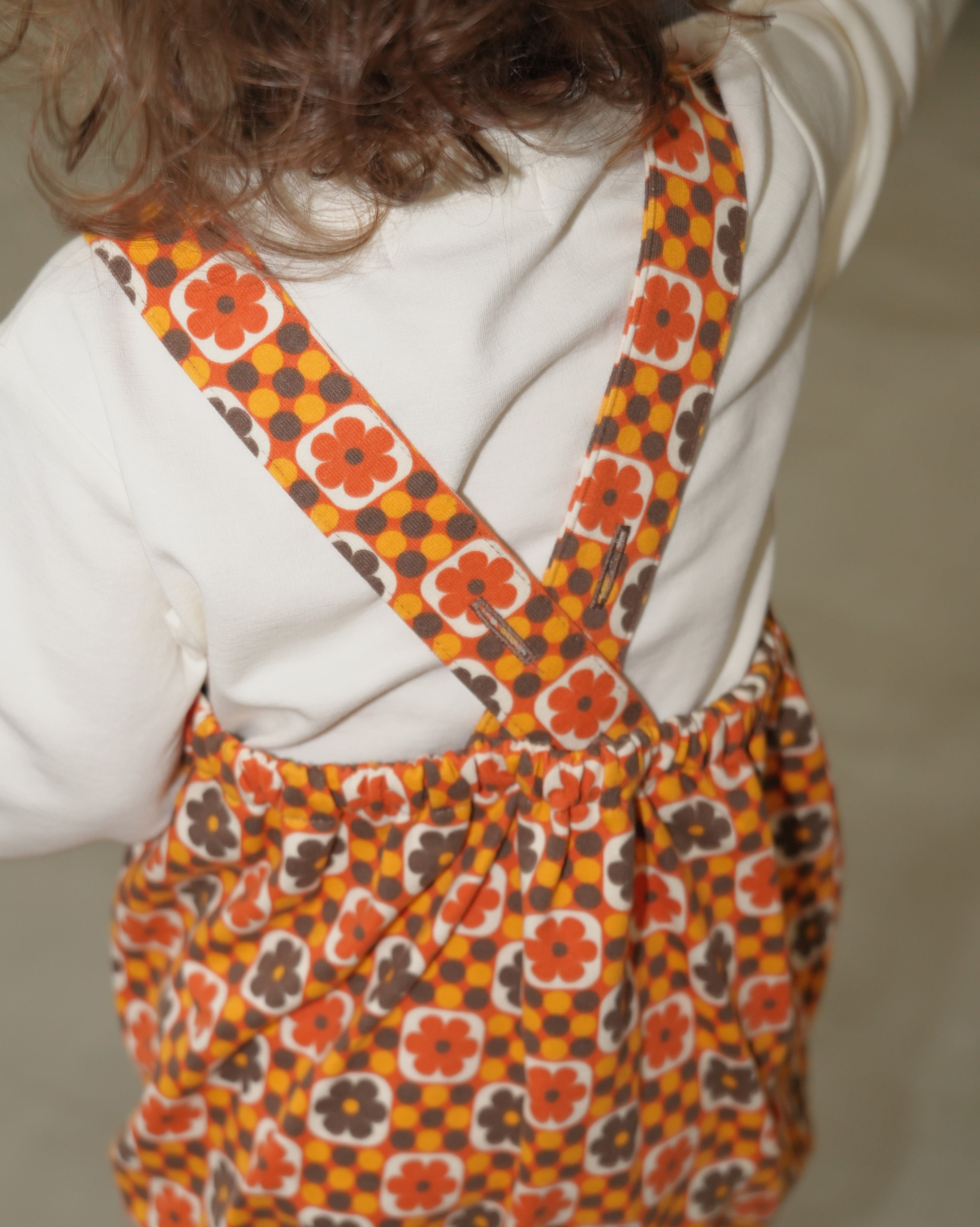 Retro Dot Flower Salopette【110305】