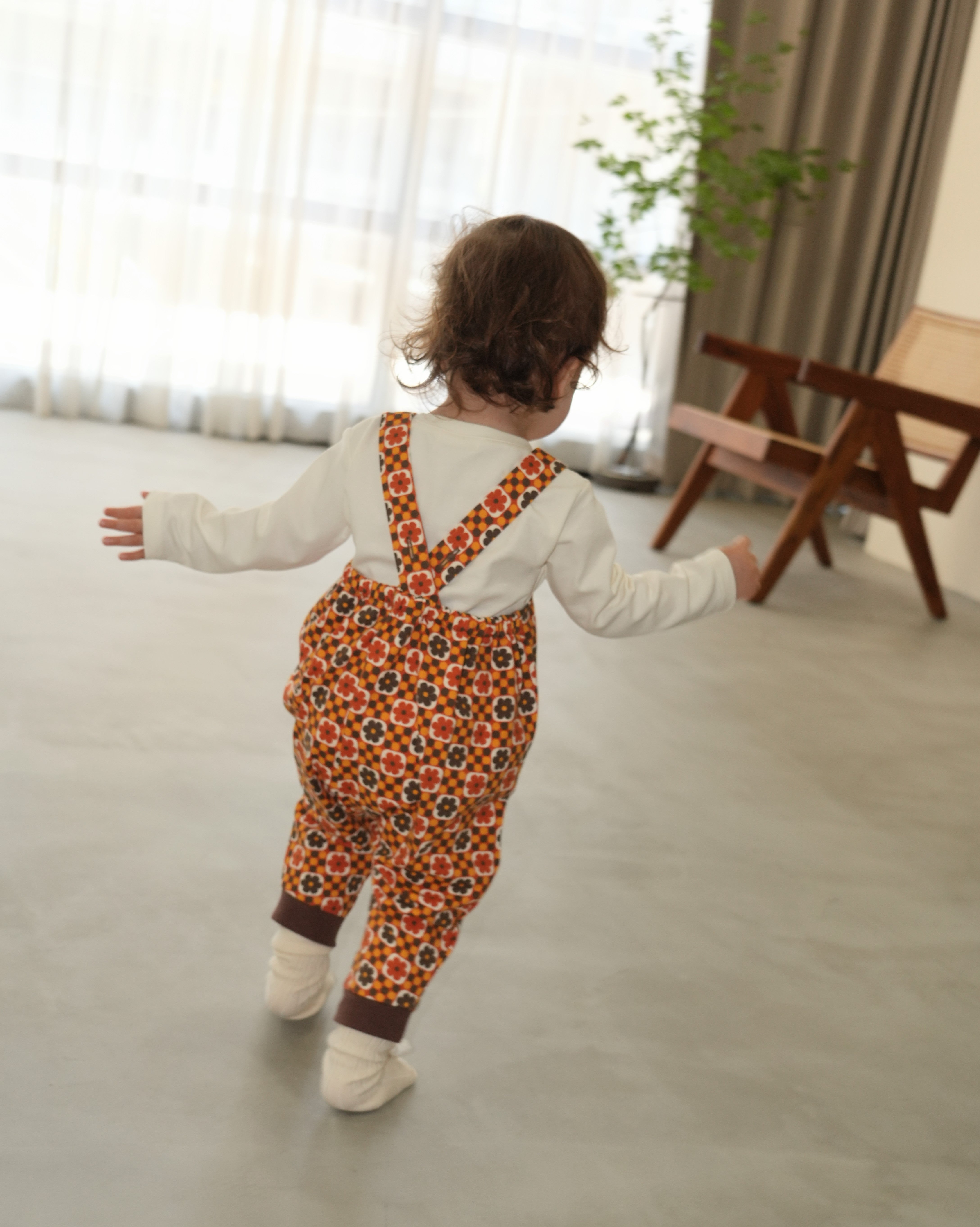 Retro Dot Flower Salopette【110305】