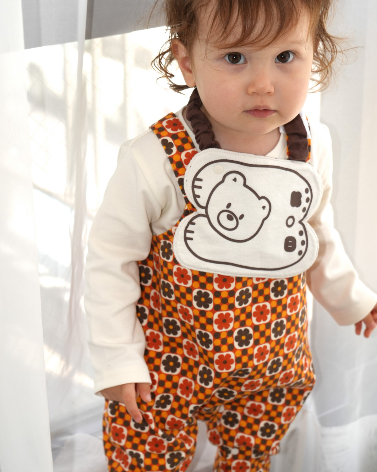 Retro Dot Flower Reversible Bib【110309】