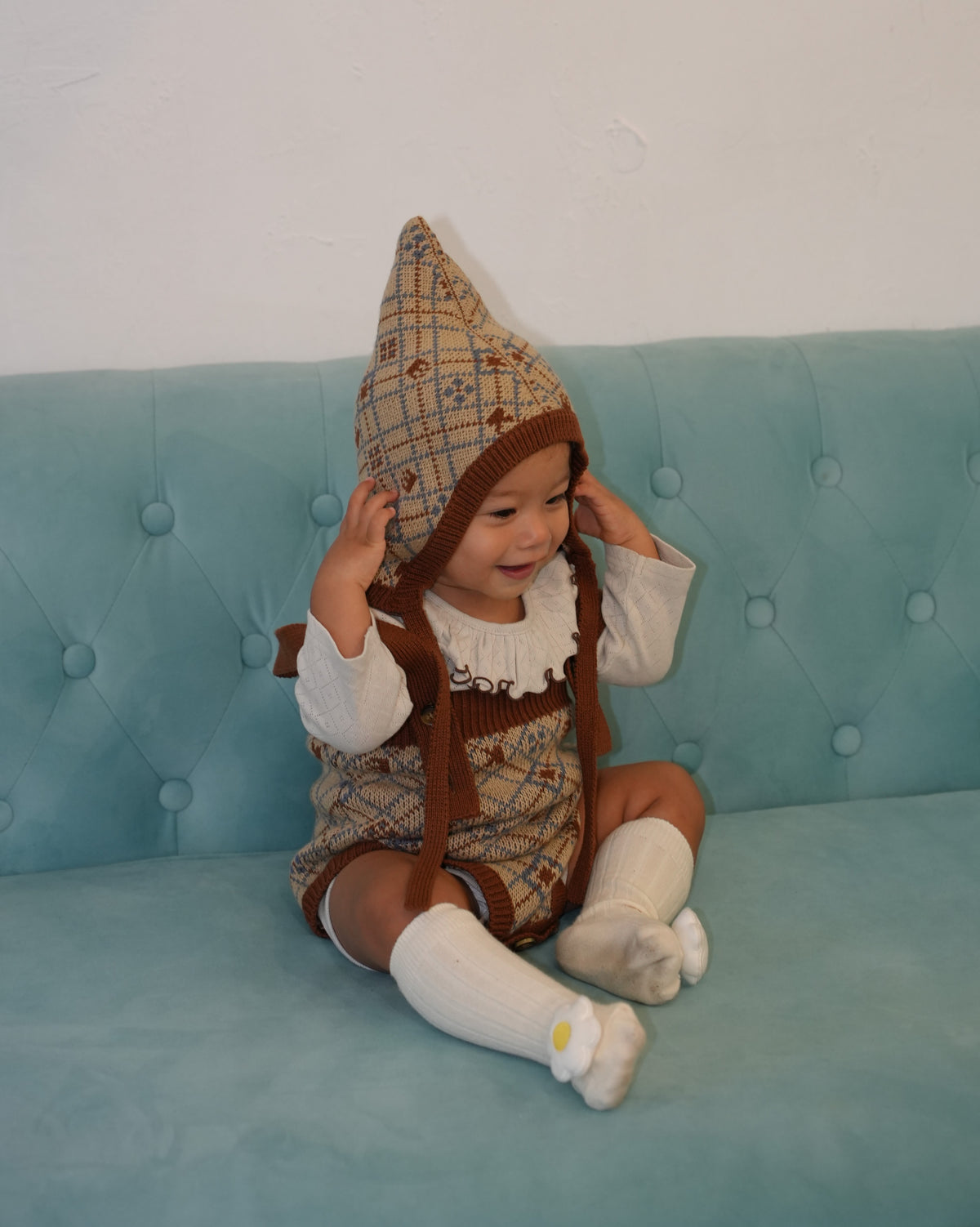 Pixel Art Knit Rompers【110604】