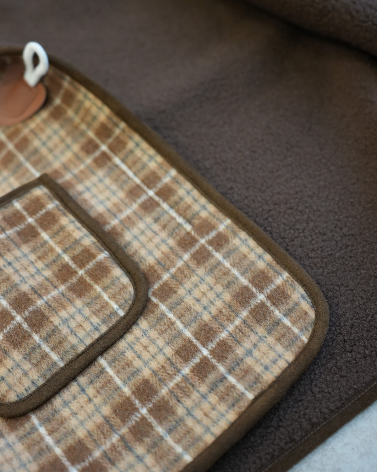 Brown checked duffle coat【110601】 (brown)