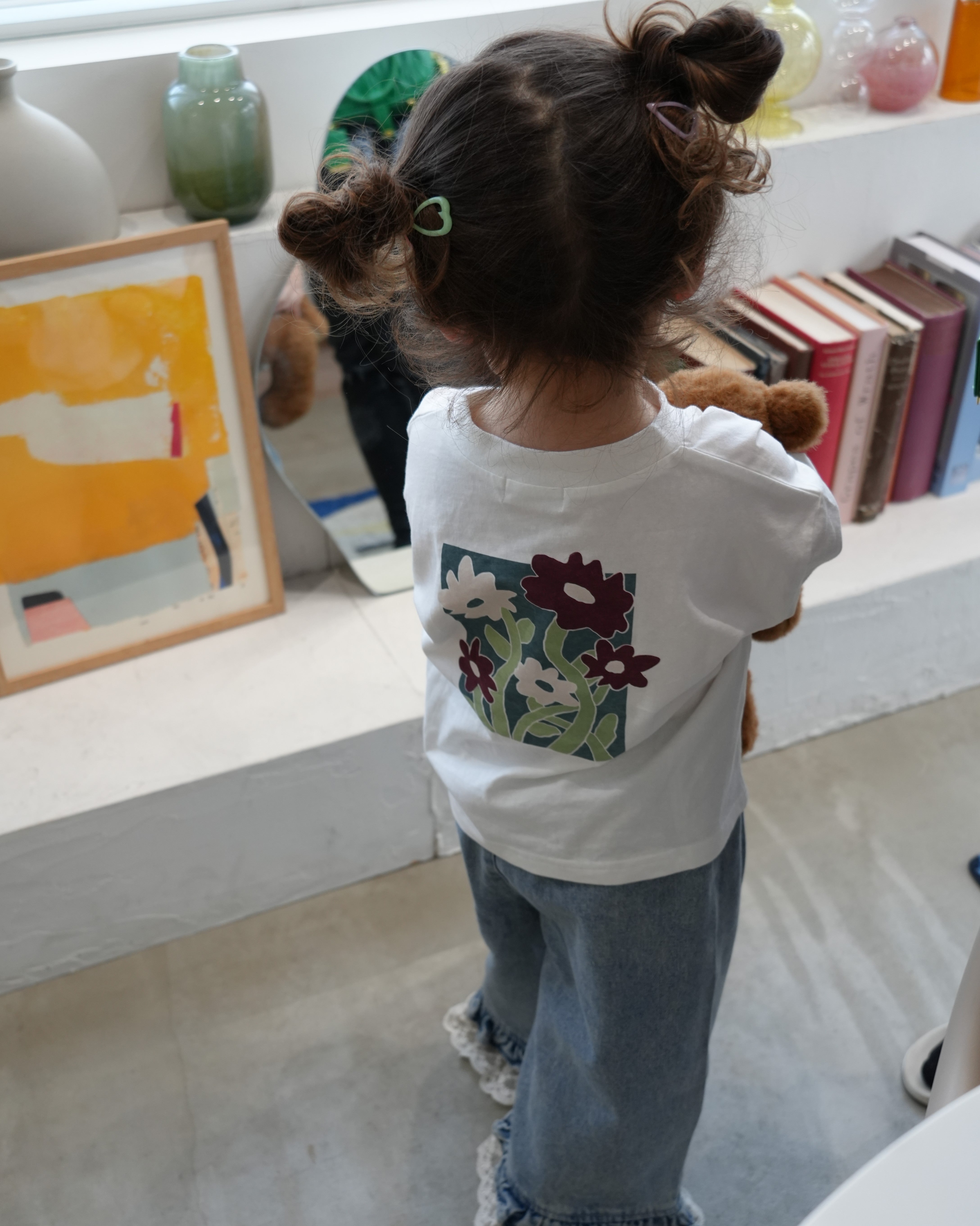 Floral Design 3/4 Sleeve T-Shirt (子供用) 【110138】【Resale】