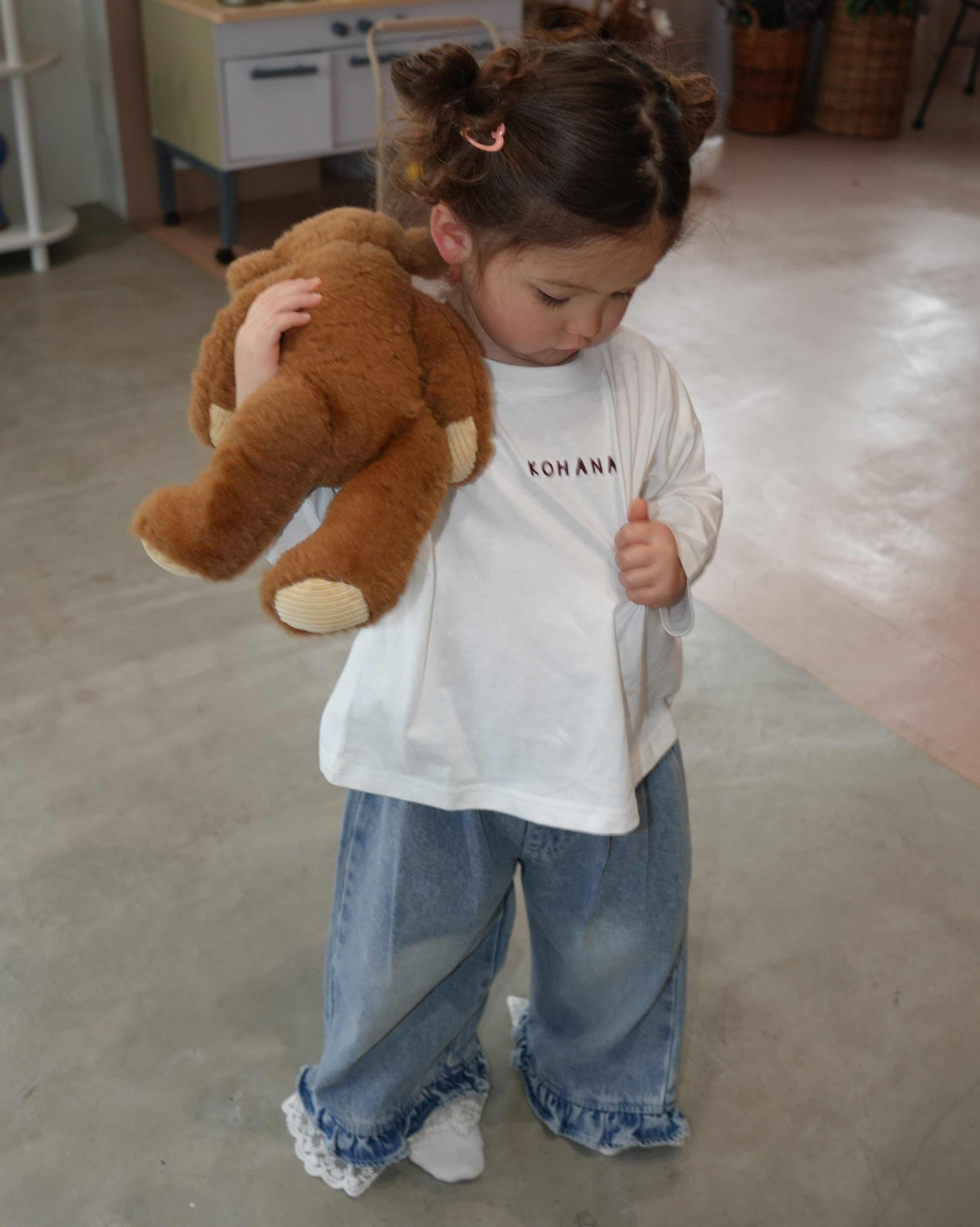 Floral Design 3/4 Sleeve T-Shirt (kodomo) 【110138】