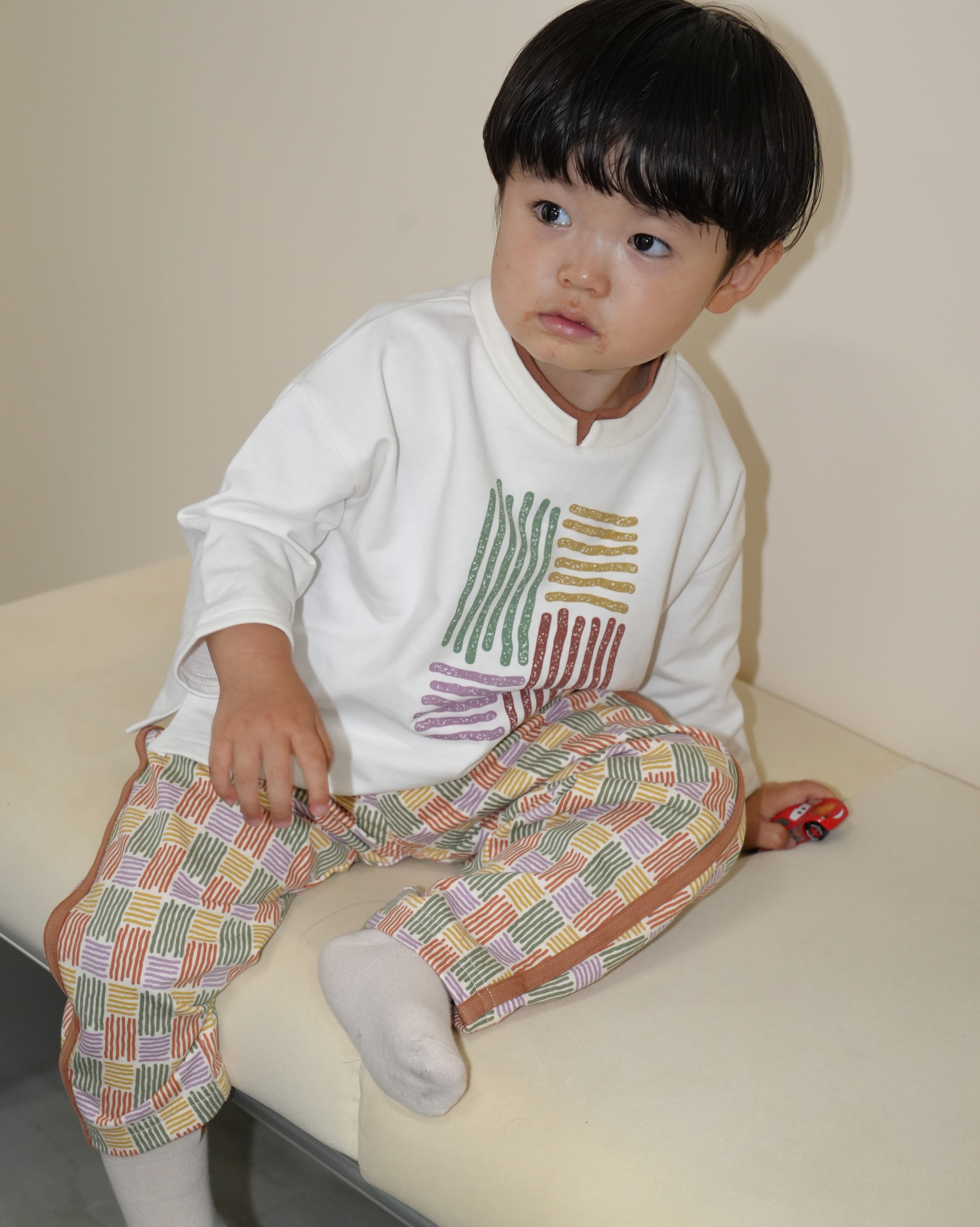 Hand-Drawn Stripe Baggy Pants【110348】