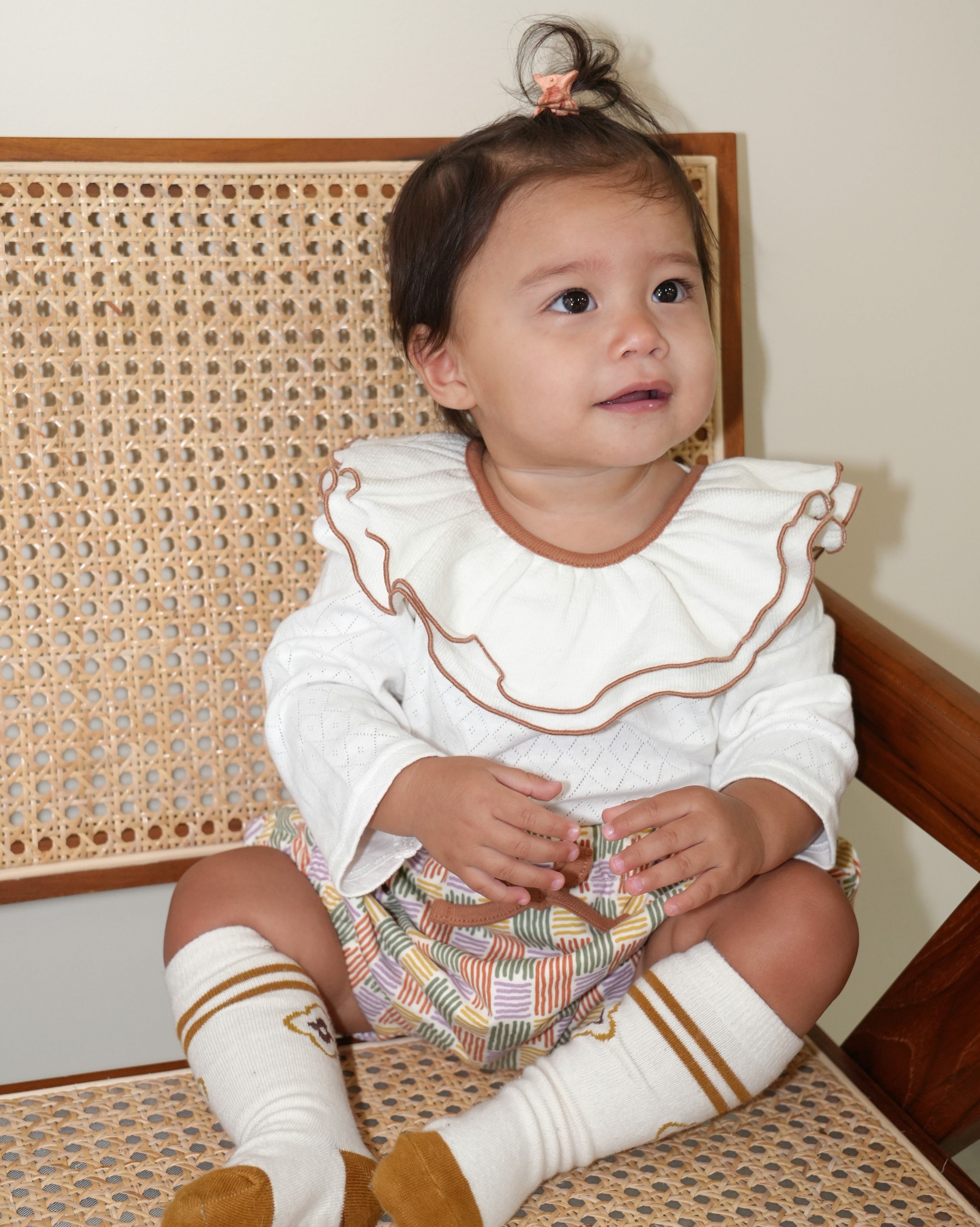 Hand-Drawn Stripe Peter Pan Collar Bloomer Set【110350】