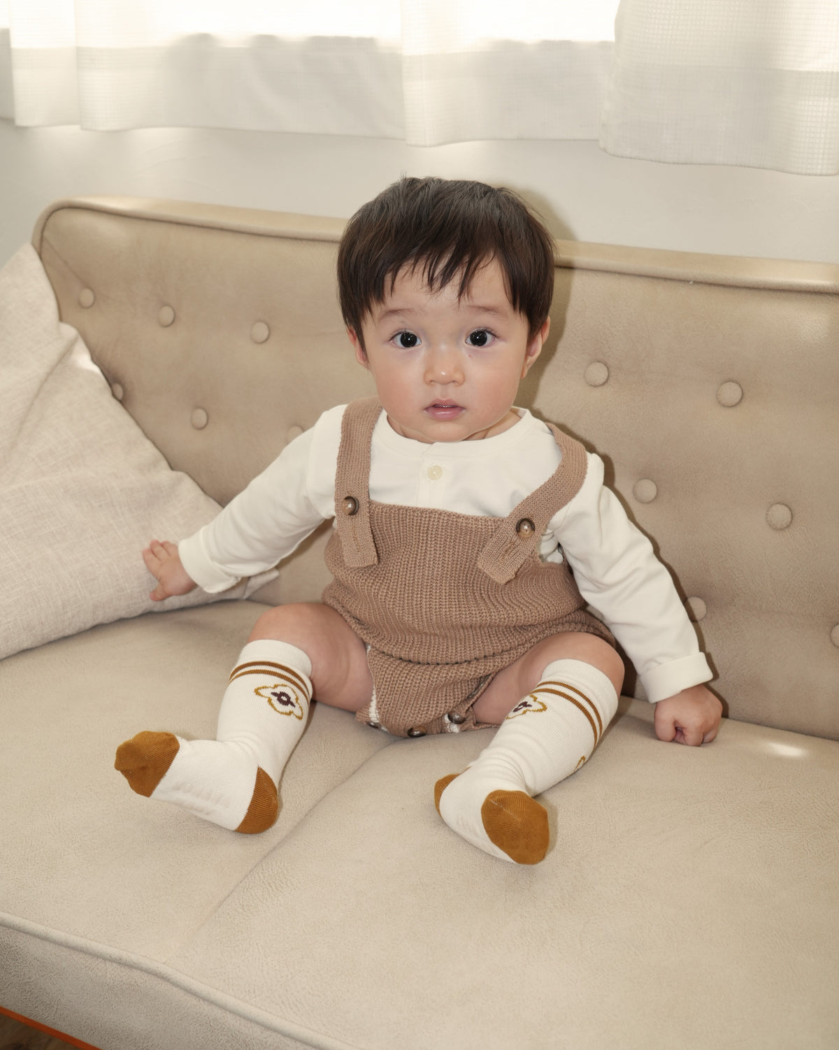 Pom Pom Bear Knit Three-Piece Set【110356】