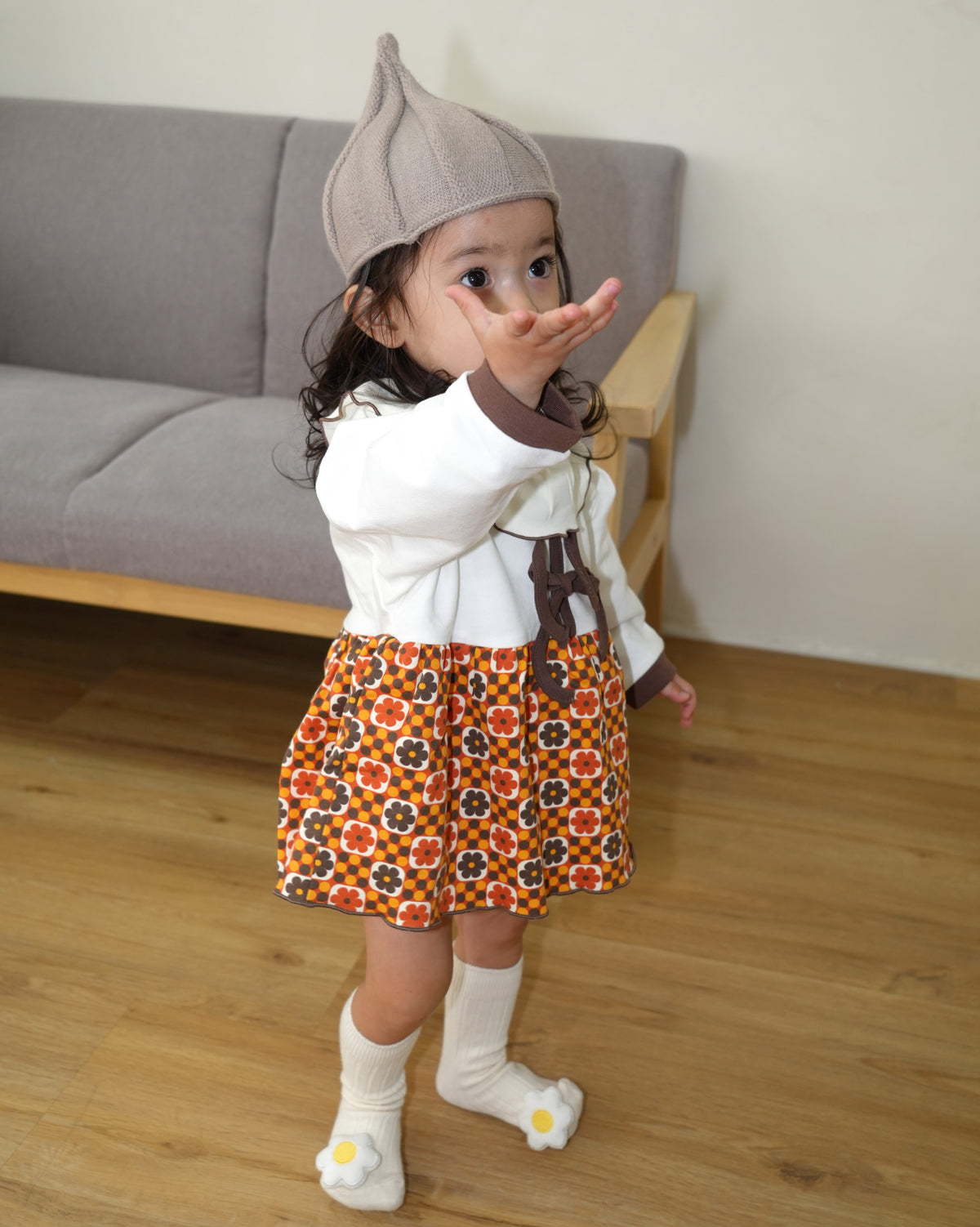 Retro Dot Flower Skirt Rompers【110304】