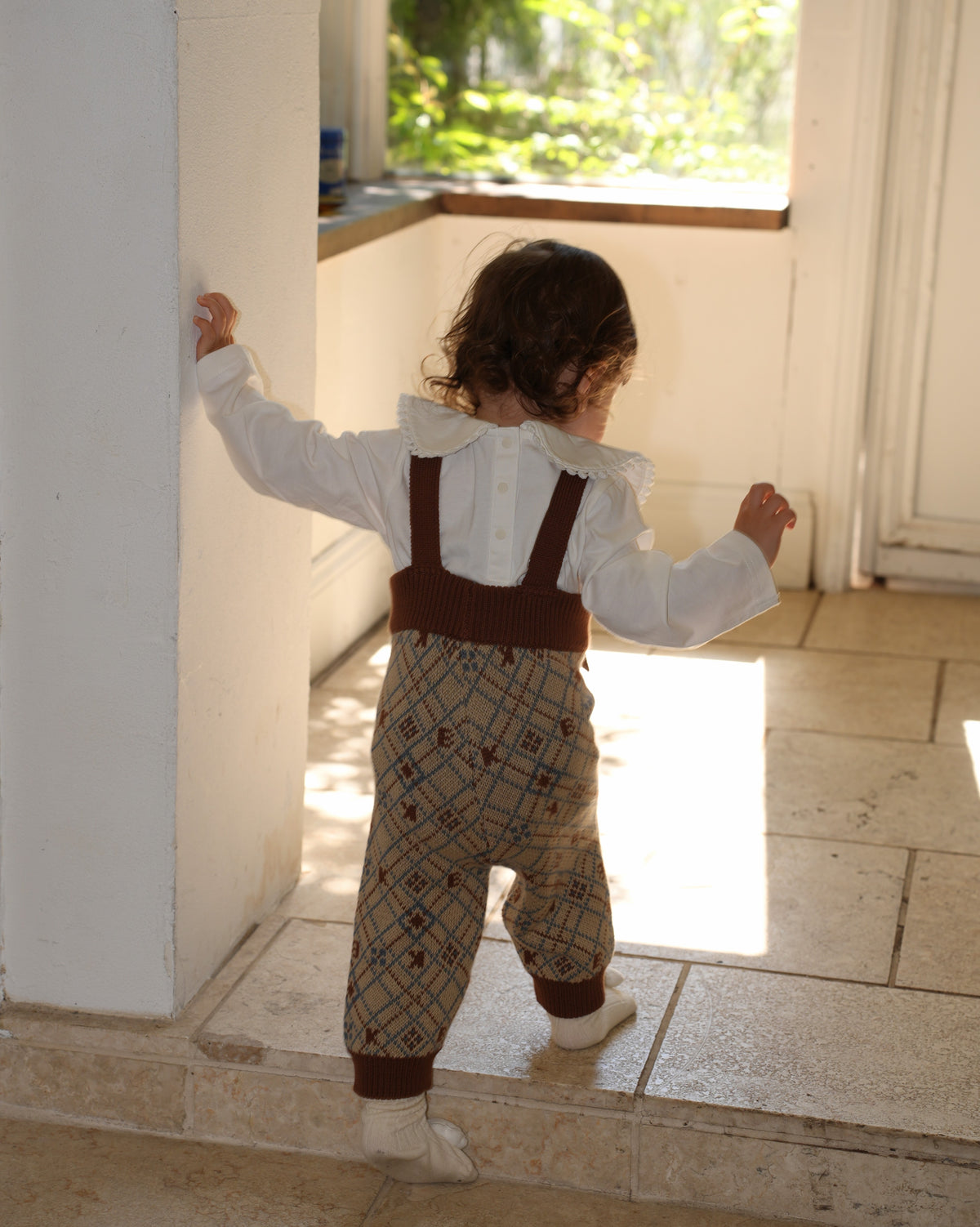 Pixel Art Knit Overalls【110605】