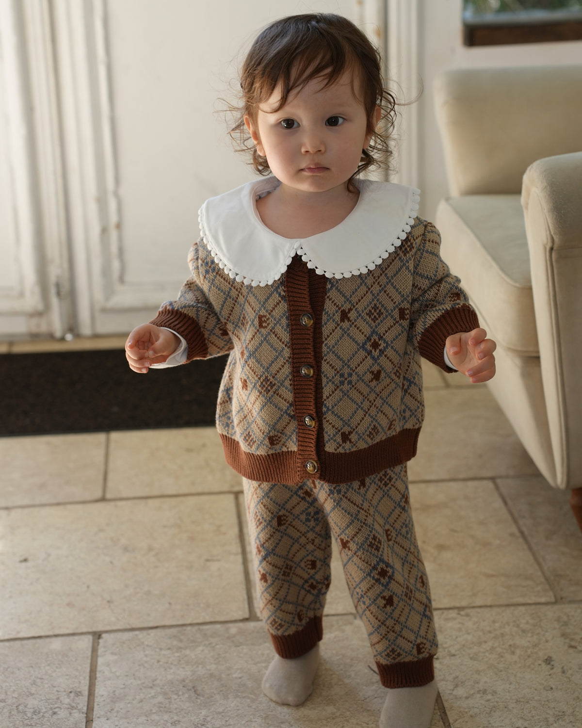 Pixel Art Knit Cardigan【110602】