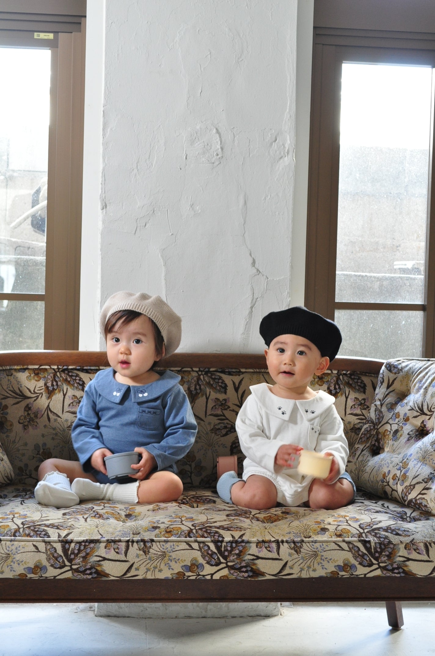 Design Collar Rompers【110121】(blue)