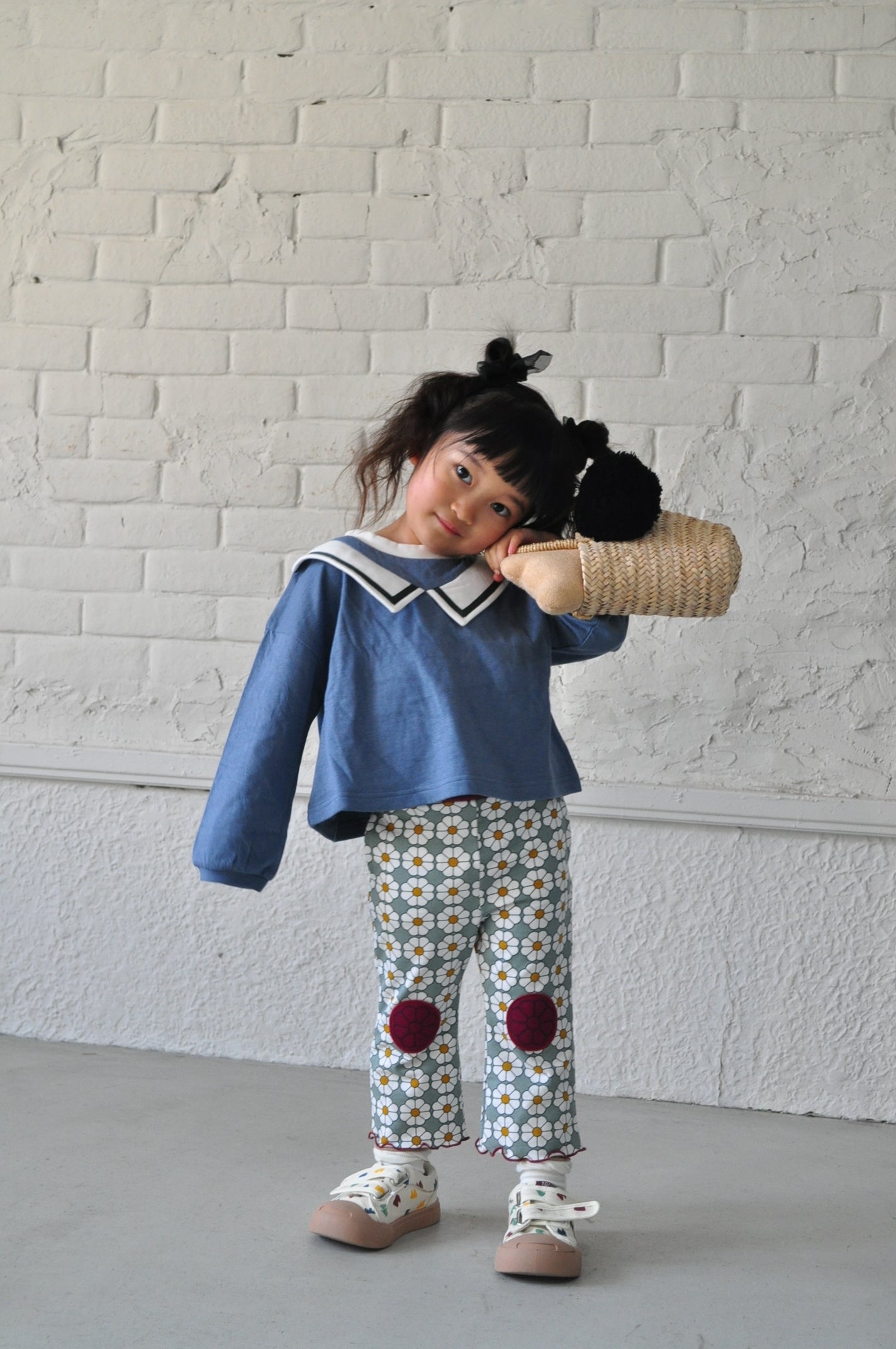 Sailor Collar Volume Sleeve Top【110124】(blue)