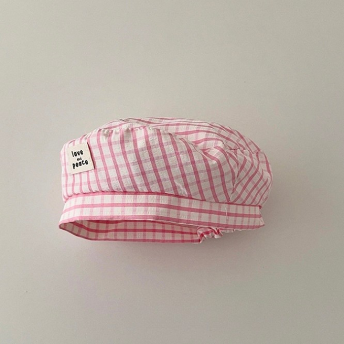 ギンガムチェックベレー帽【A288】