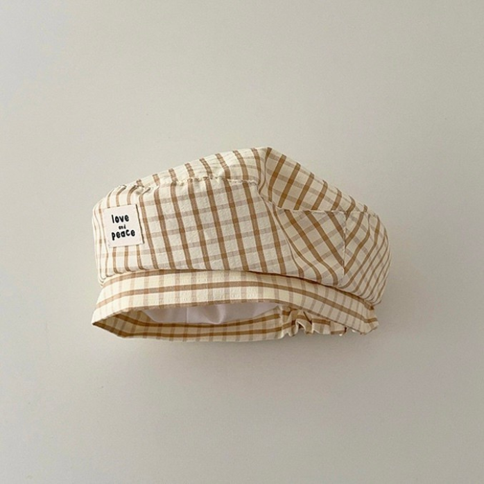 ギンガムチェックベレー帽【A288】