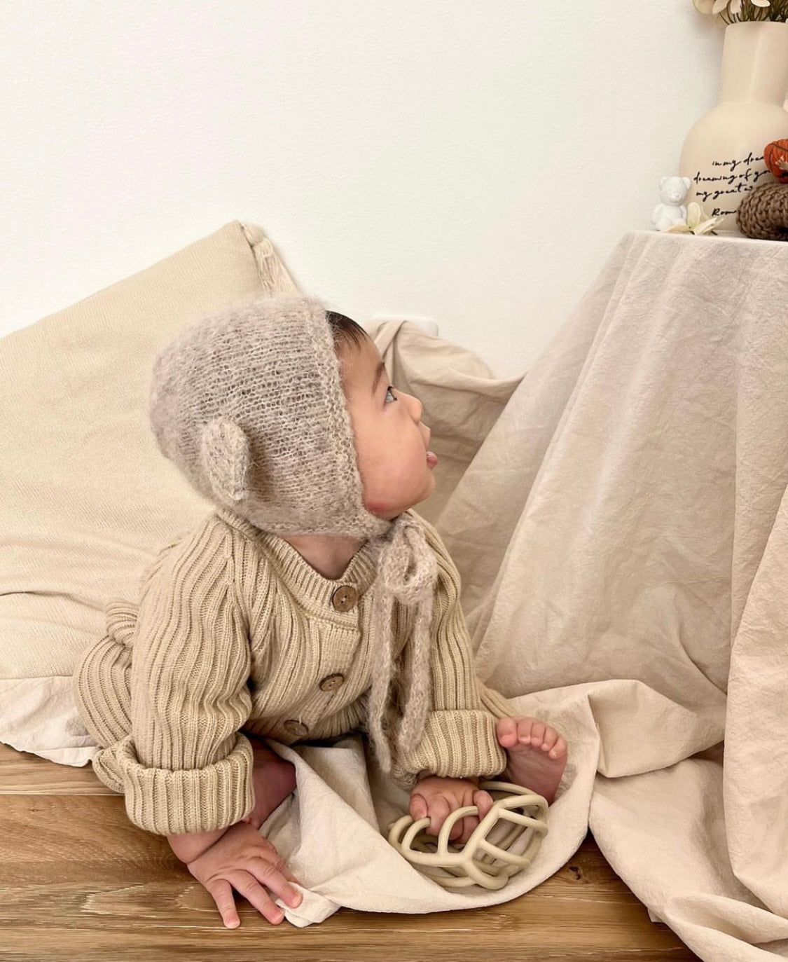 (予約商品)リブニットロンパース(monotone) 【N3214】