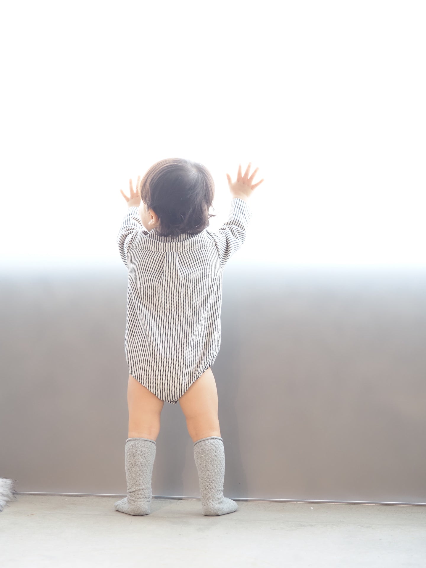 【KOHANA MADE05】organic denim shirt rompers/stripe -made in Japan-