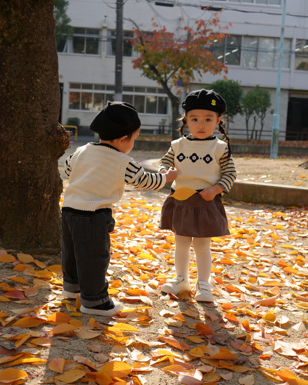 Monochrome Vintage Tile Knit Vest