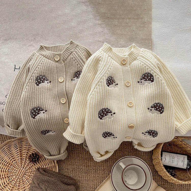 はりねずみニットロンパース【N3451】