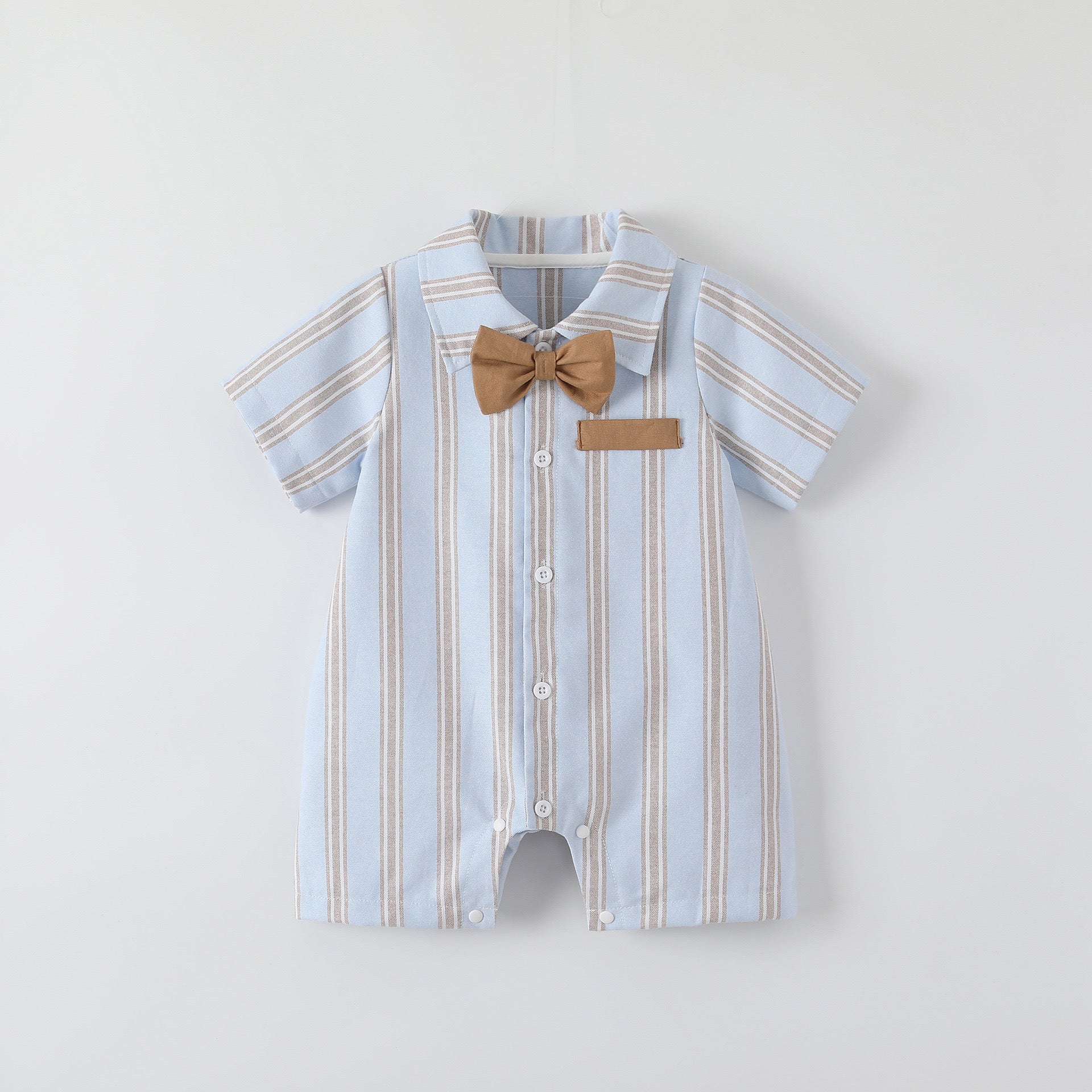 蝶ネクタイストライプロンパース【N3338】
