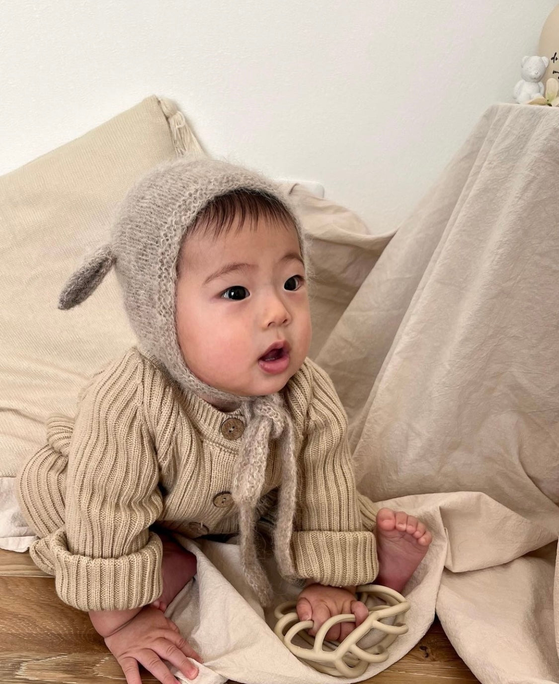 (予約商品)リブニットロンパース(monotone) 【N3214】