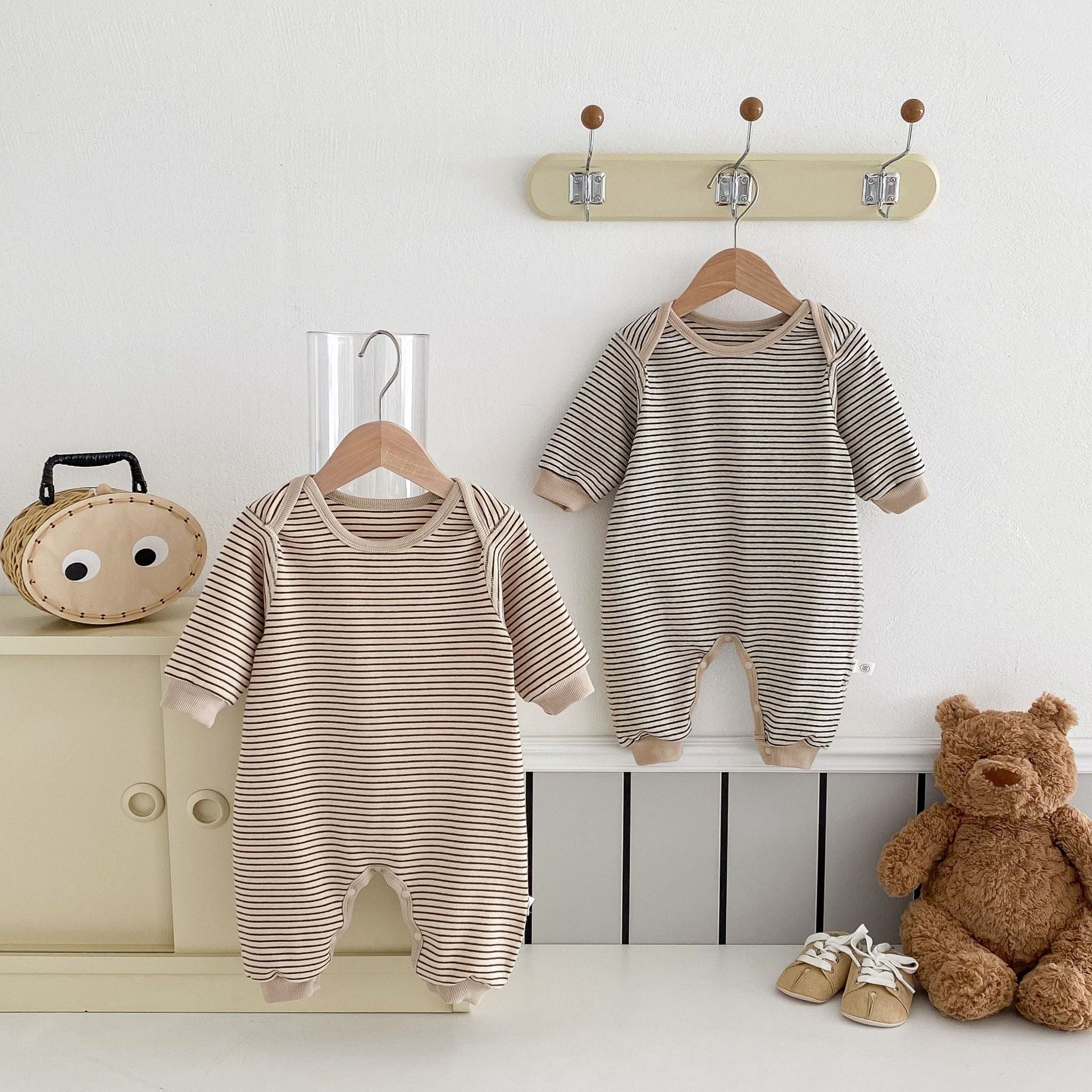 (予約商品)ボーダースウェットロンパース【N3455】