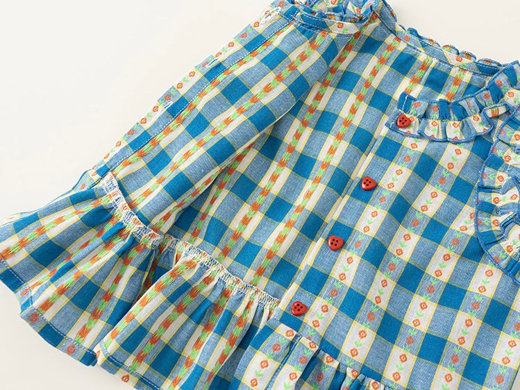 ミックスフリルチェックセットアップ【K261】