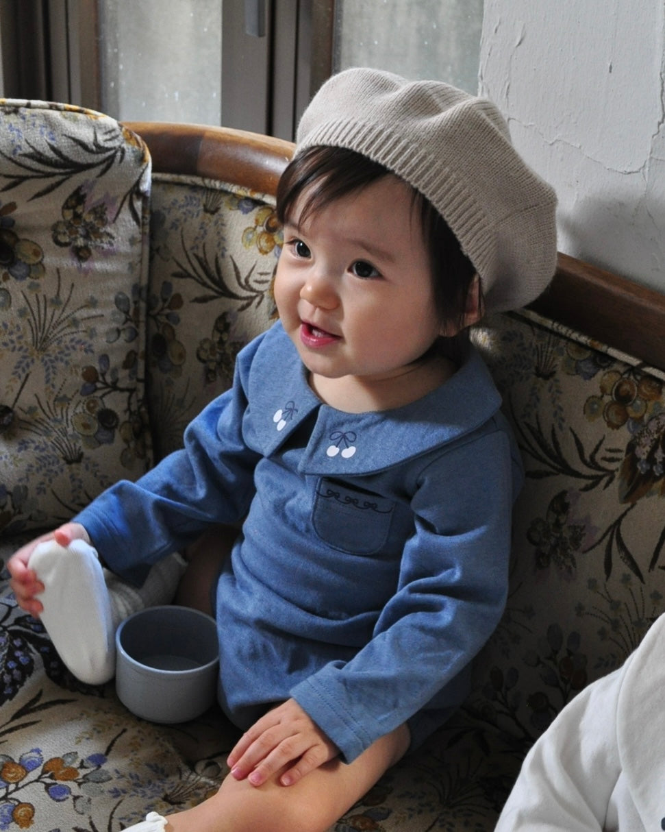 Design Collar Rompers【110121】(blue)