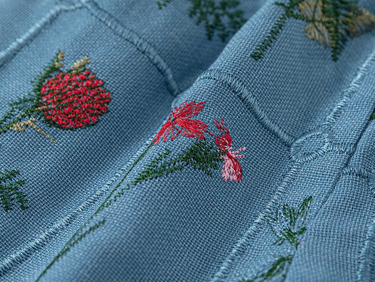 花柄刺繍レースセットアップ(シュシュ付き)【K260】
