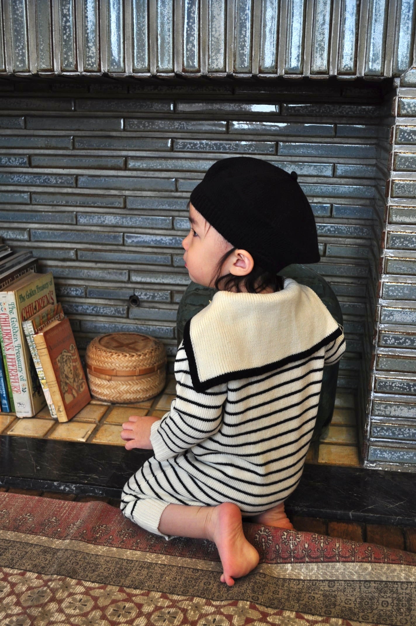 Sailor Collar Knit Cover All(border)