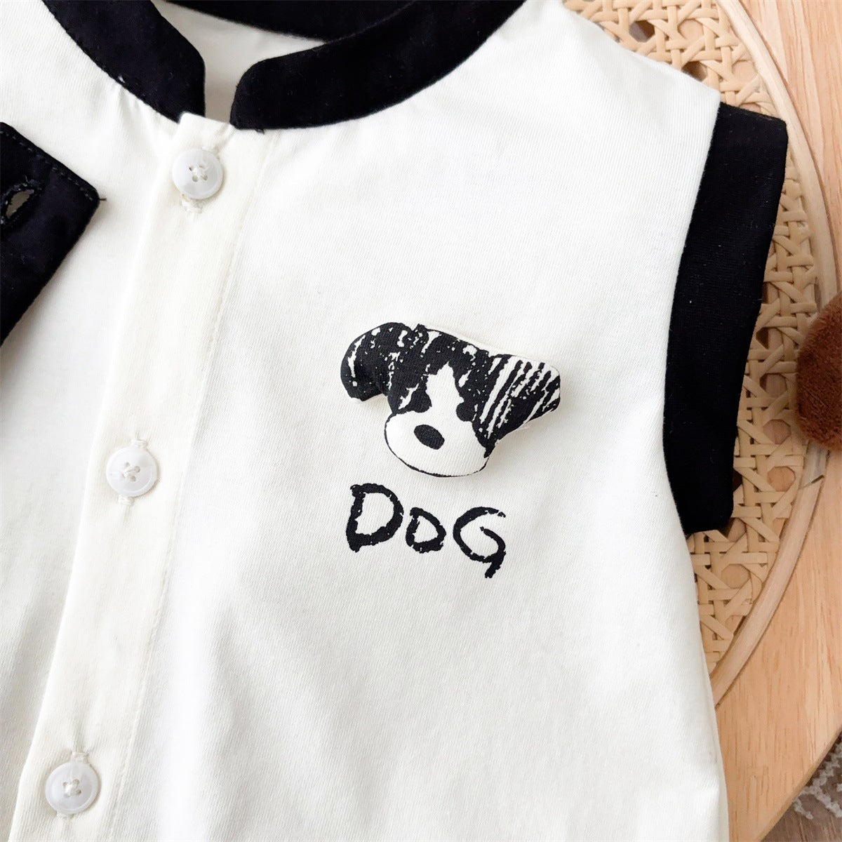 タイ付きわんわんロンパース【N3498】