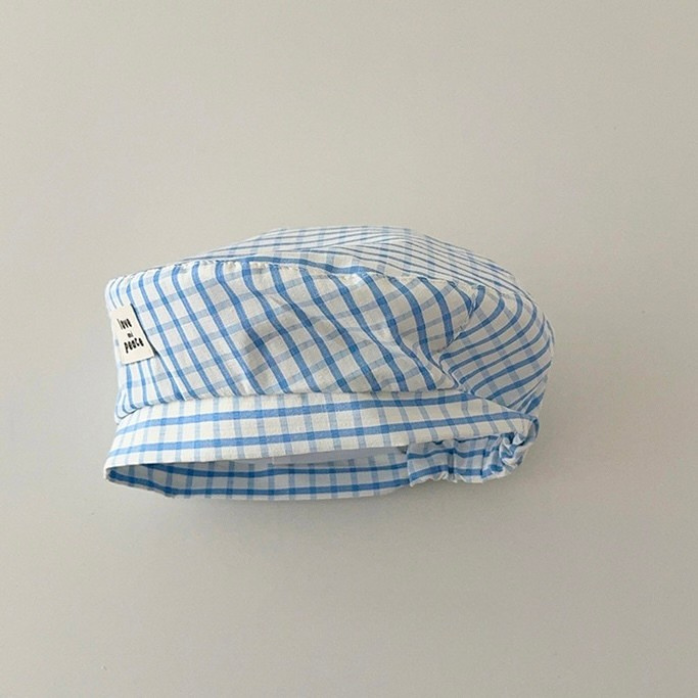 ギンガムチェックベレー帽【A288】