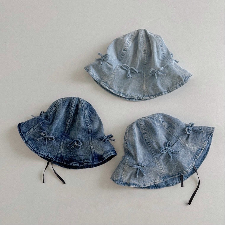 (予約商品)リボンデニムハット【A266】