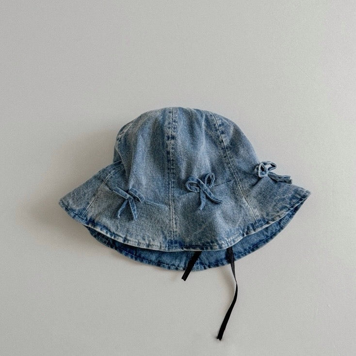 (予約商品)リボンデニムハット【A266】