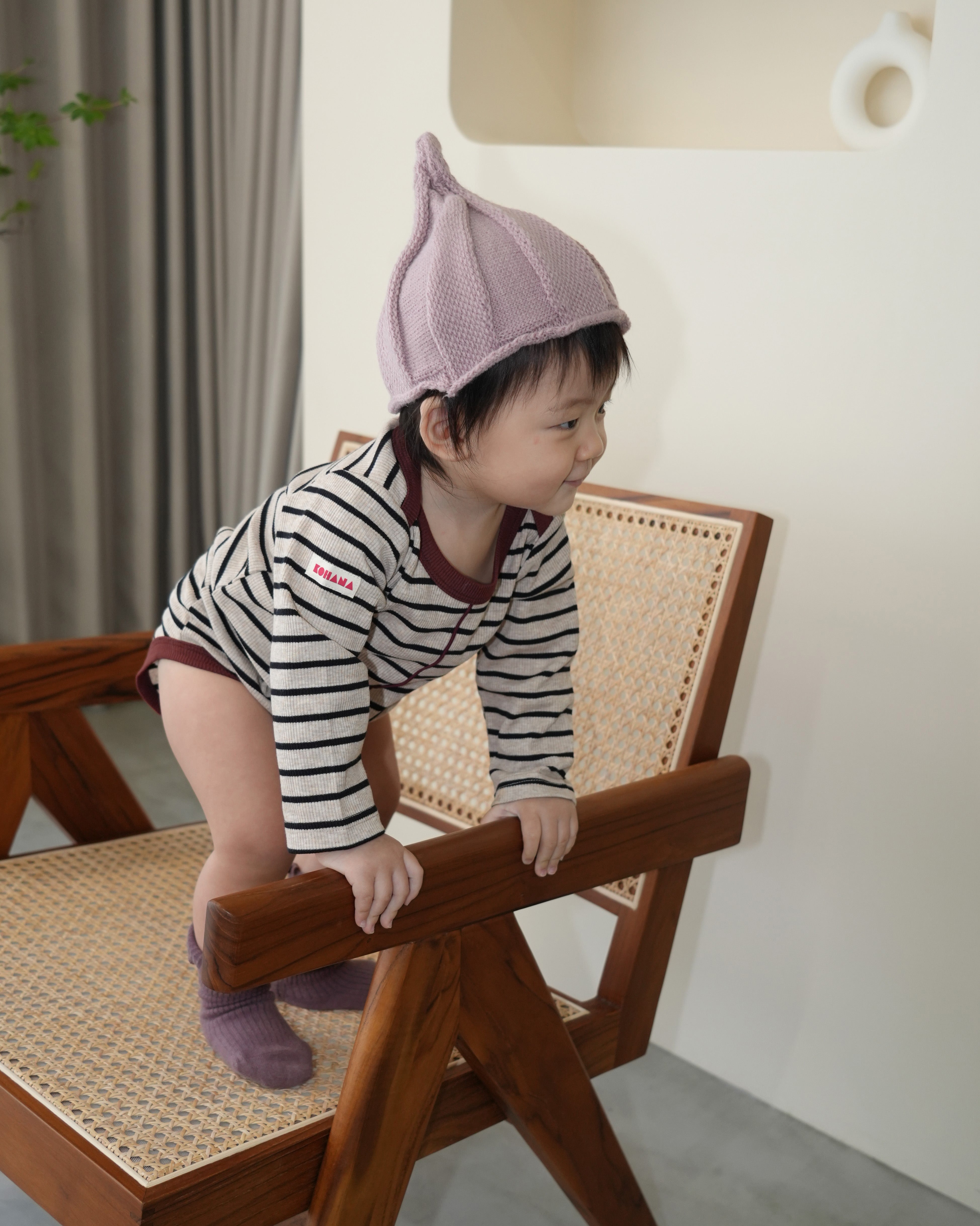 Striped Merrow Romper【110405】 (brown)