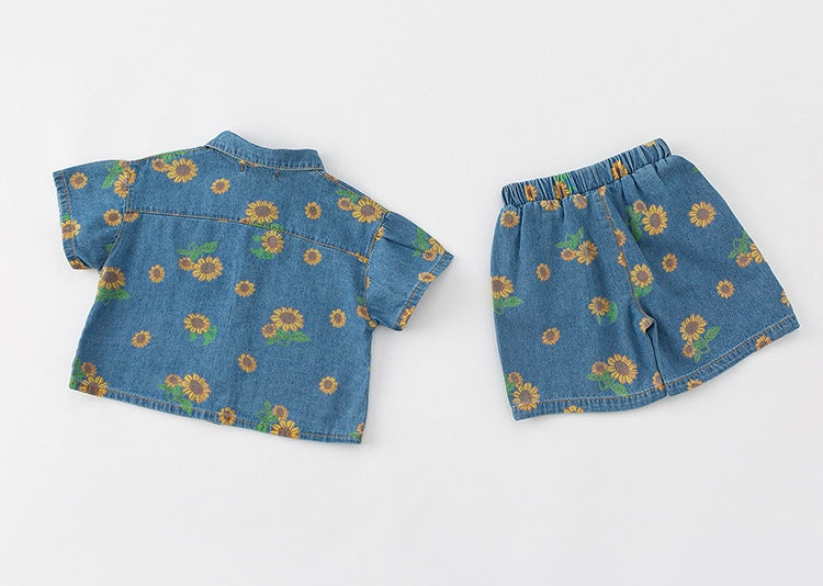 ひまわりデニムセットアップ【K168】