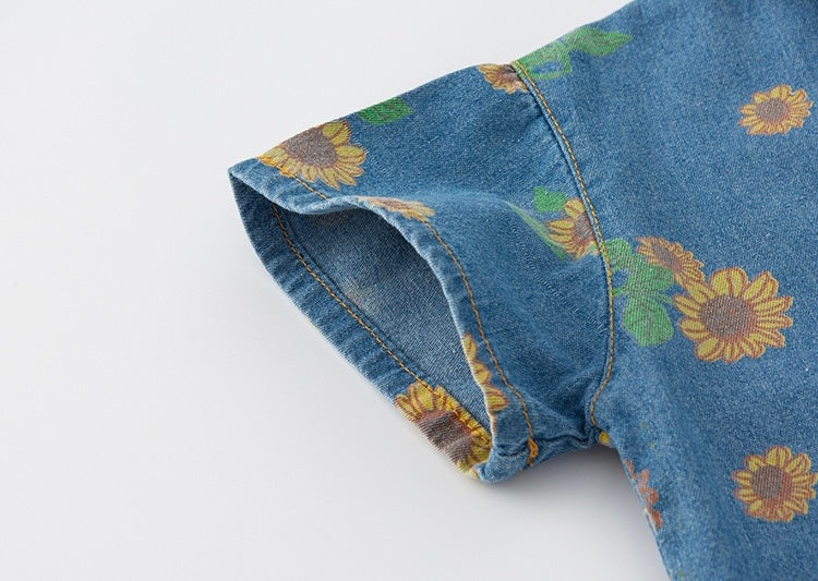 ひまわりデニムセットアップ【K168】