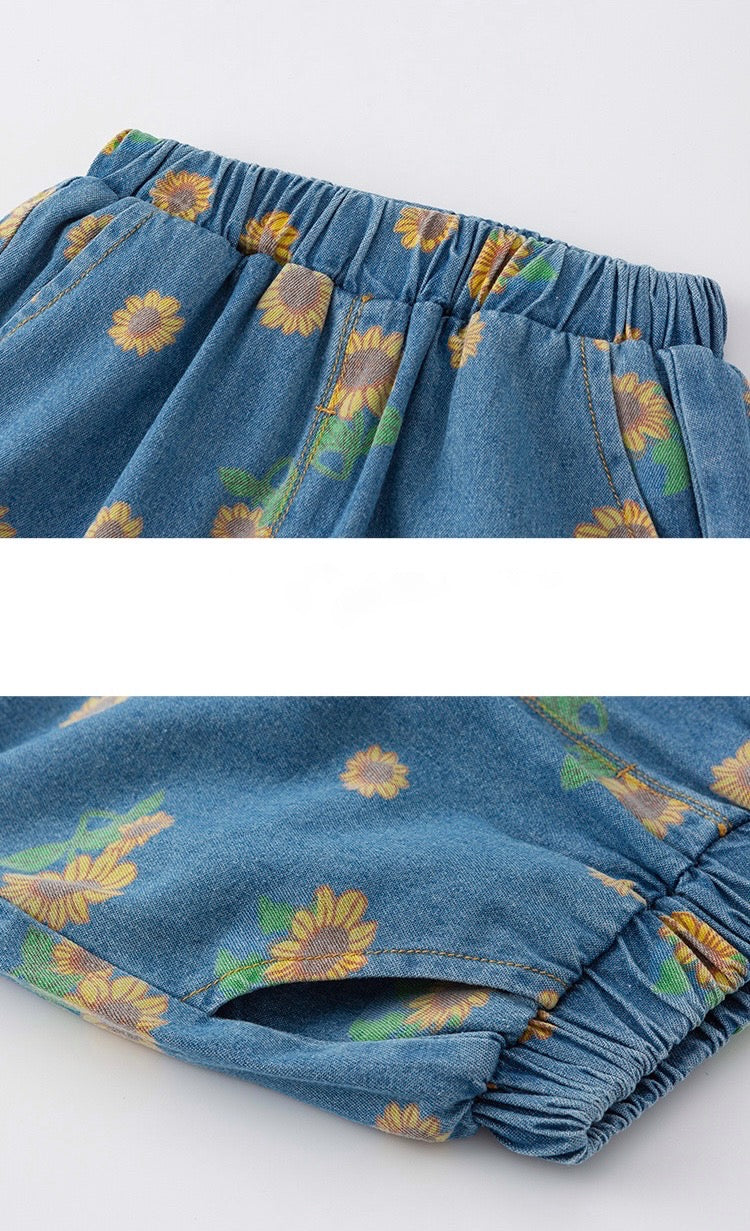 ひまわりデニムセットアップ【K168】