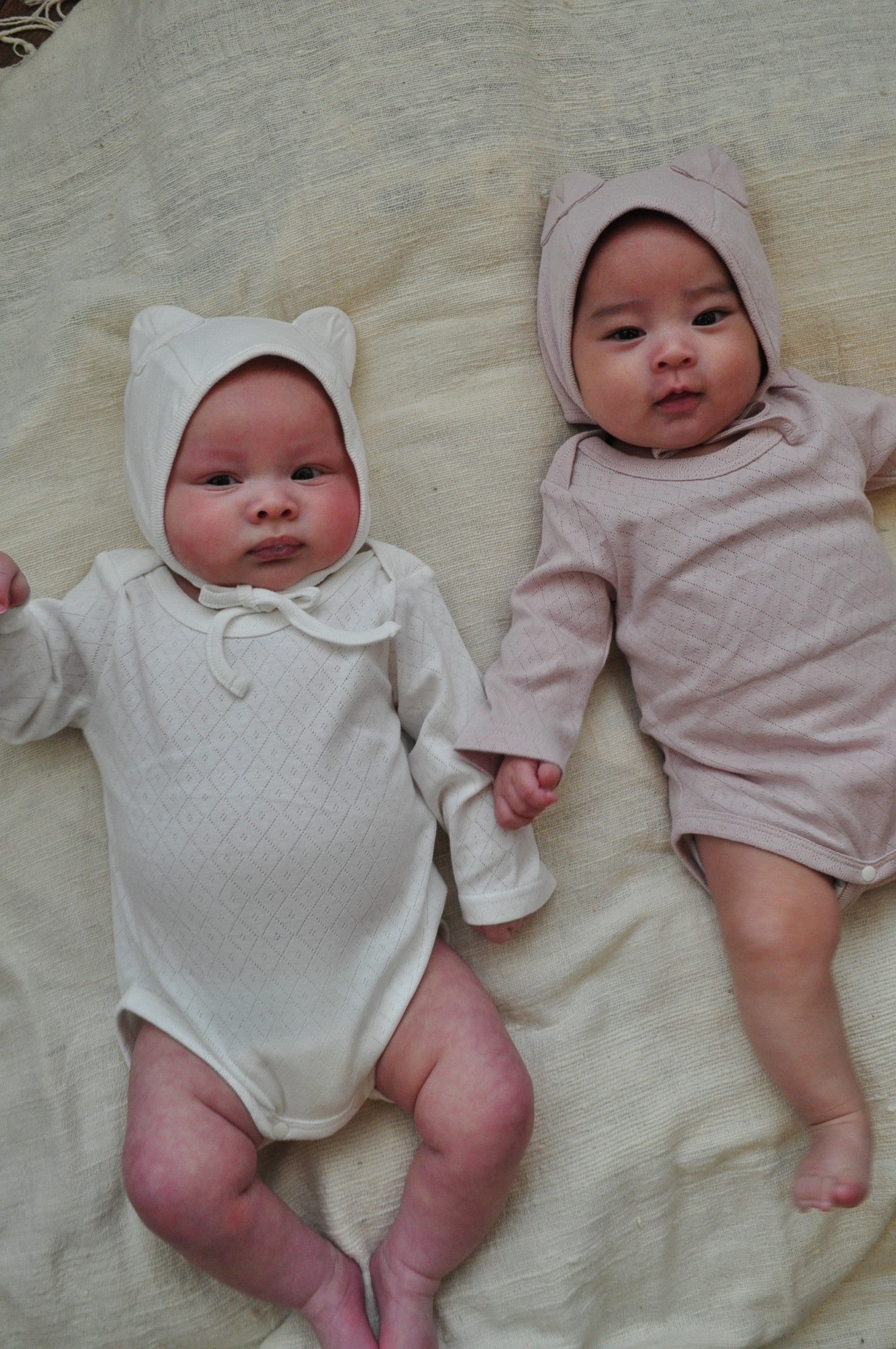 One Color Eyelet Fraise Rompers【110025】(white)