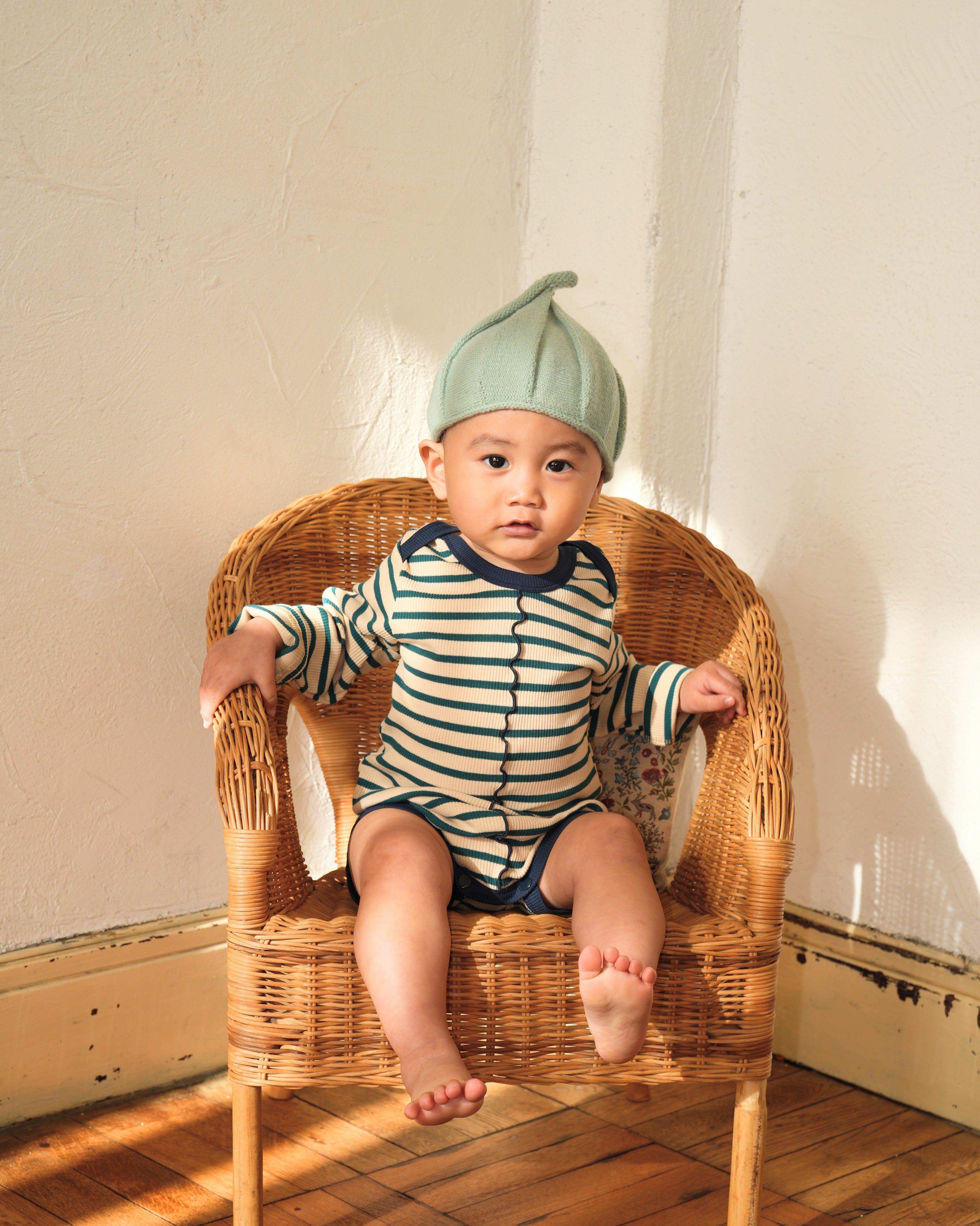 Striped Merrow Rompers【110204】(green)