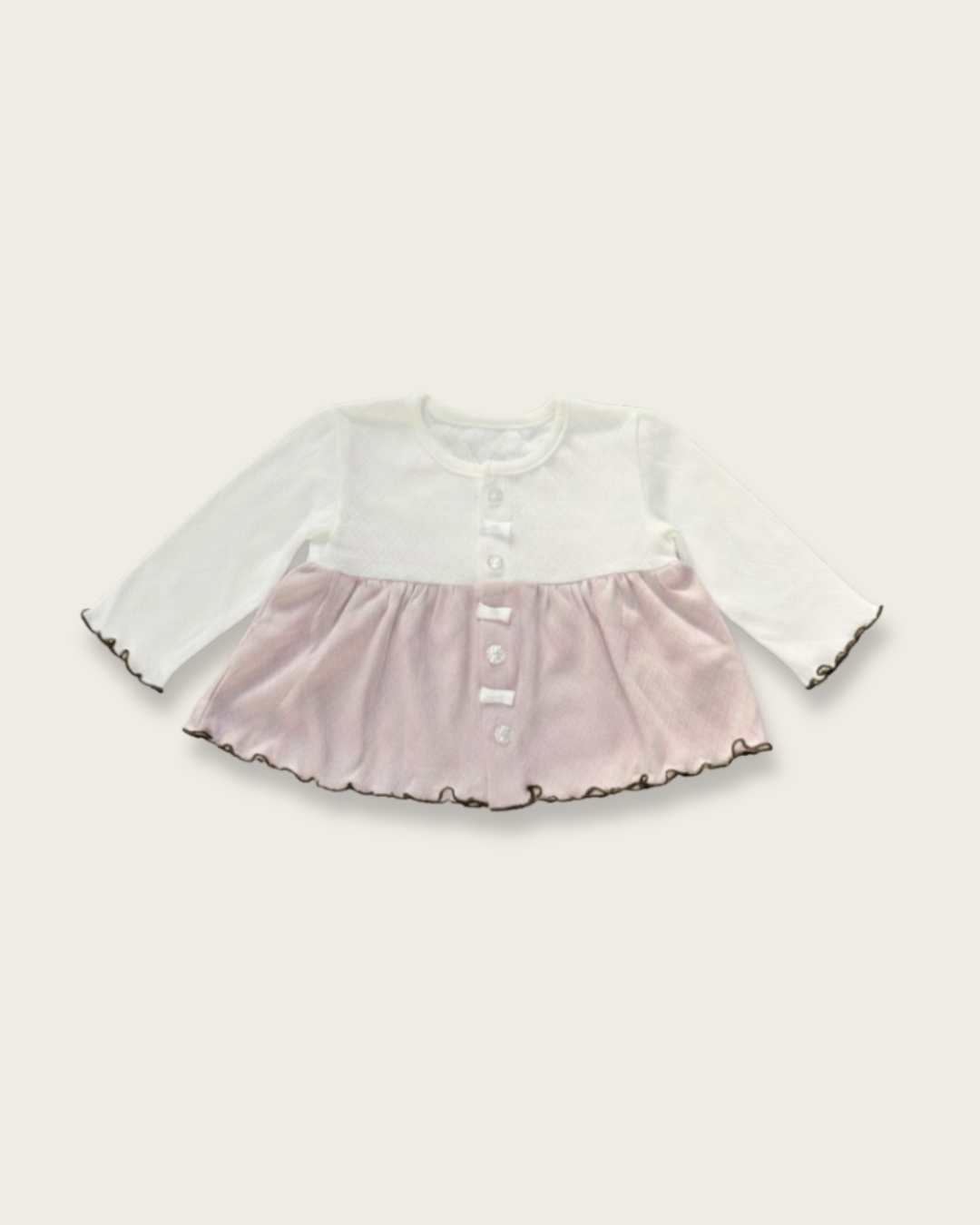 Eyelet Bicolor Cardigan【110130】 (pink)