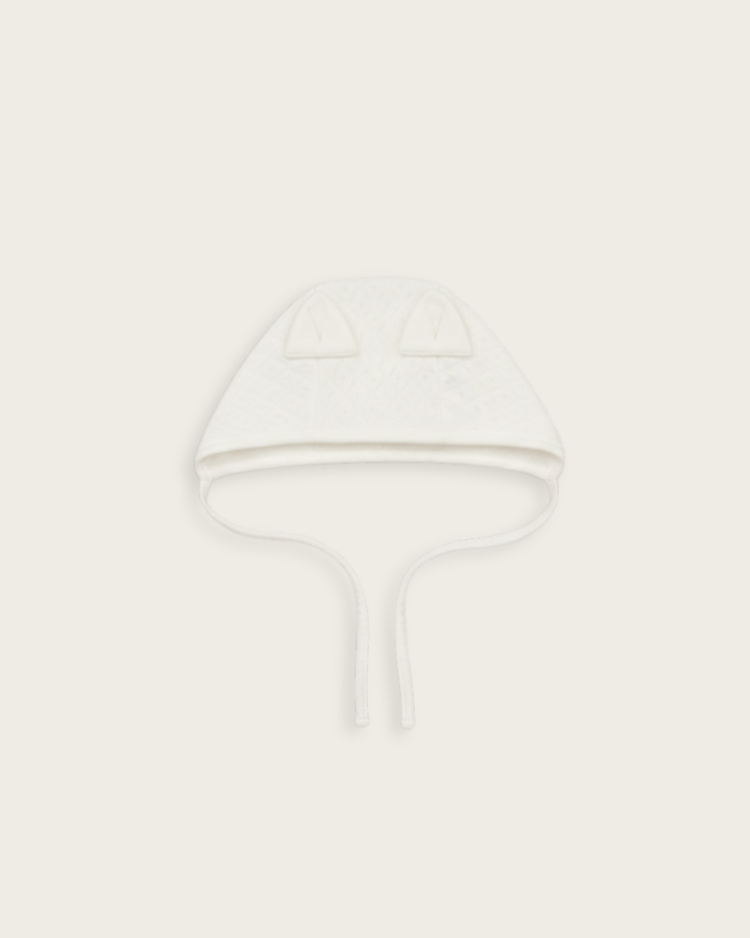 Eyelet Rib Cat Ear Bonnet【110129】 (white)