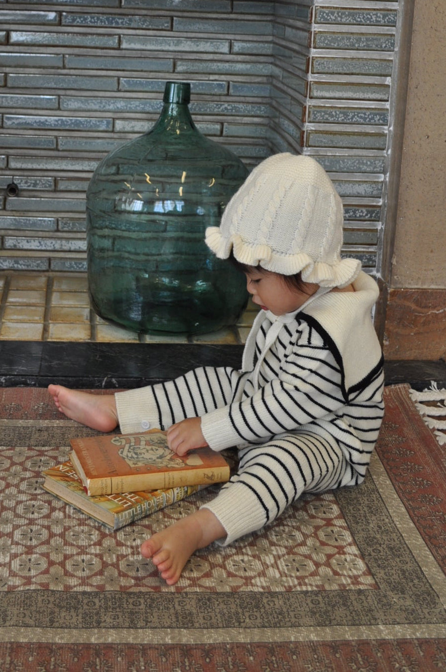 Sailor Collar Knit Cover All(border)