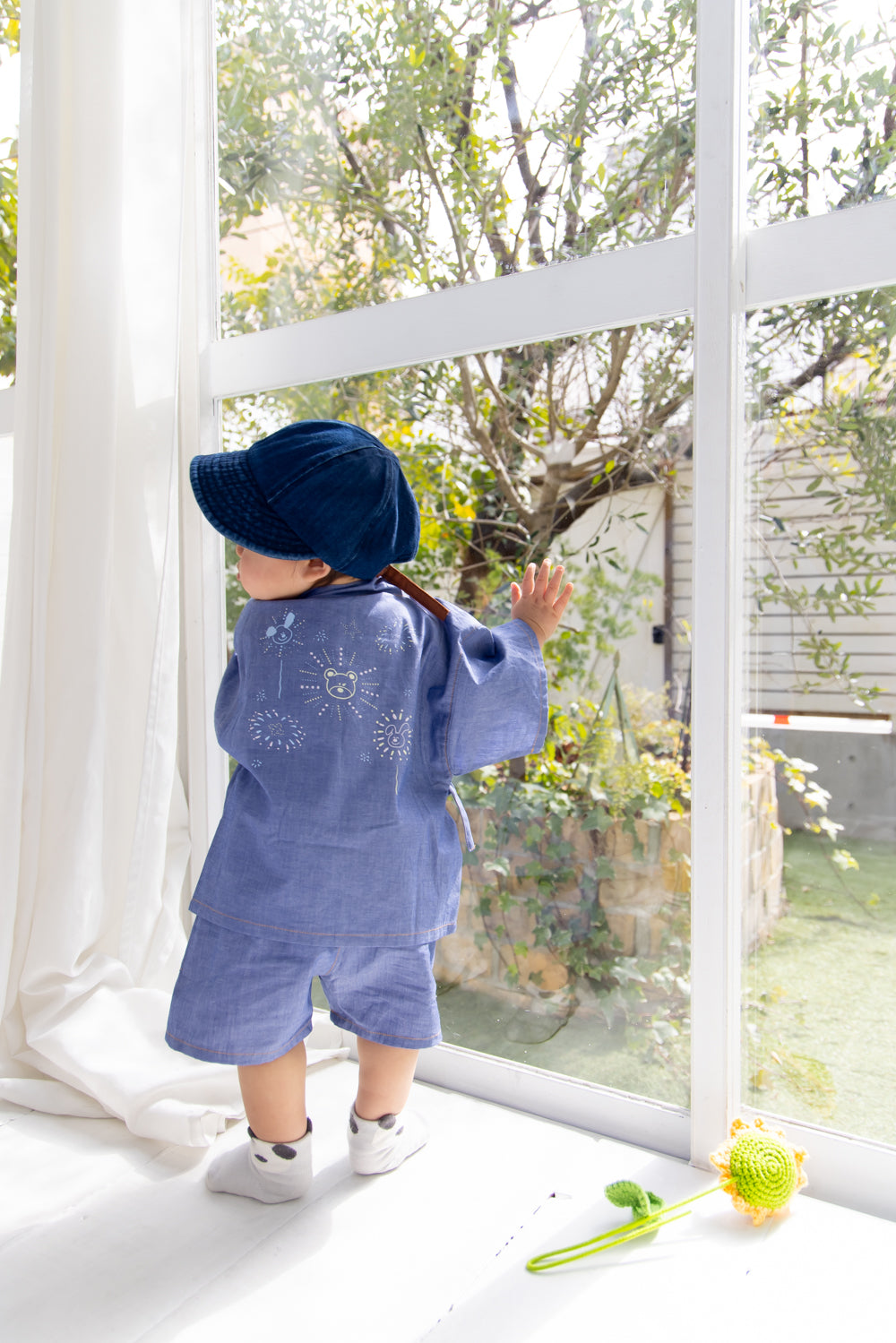 アニマル花火ダンガリー甚平【110058】